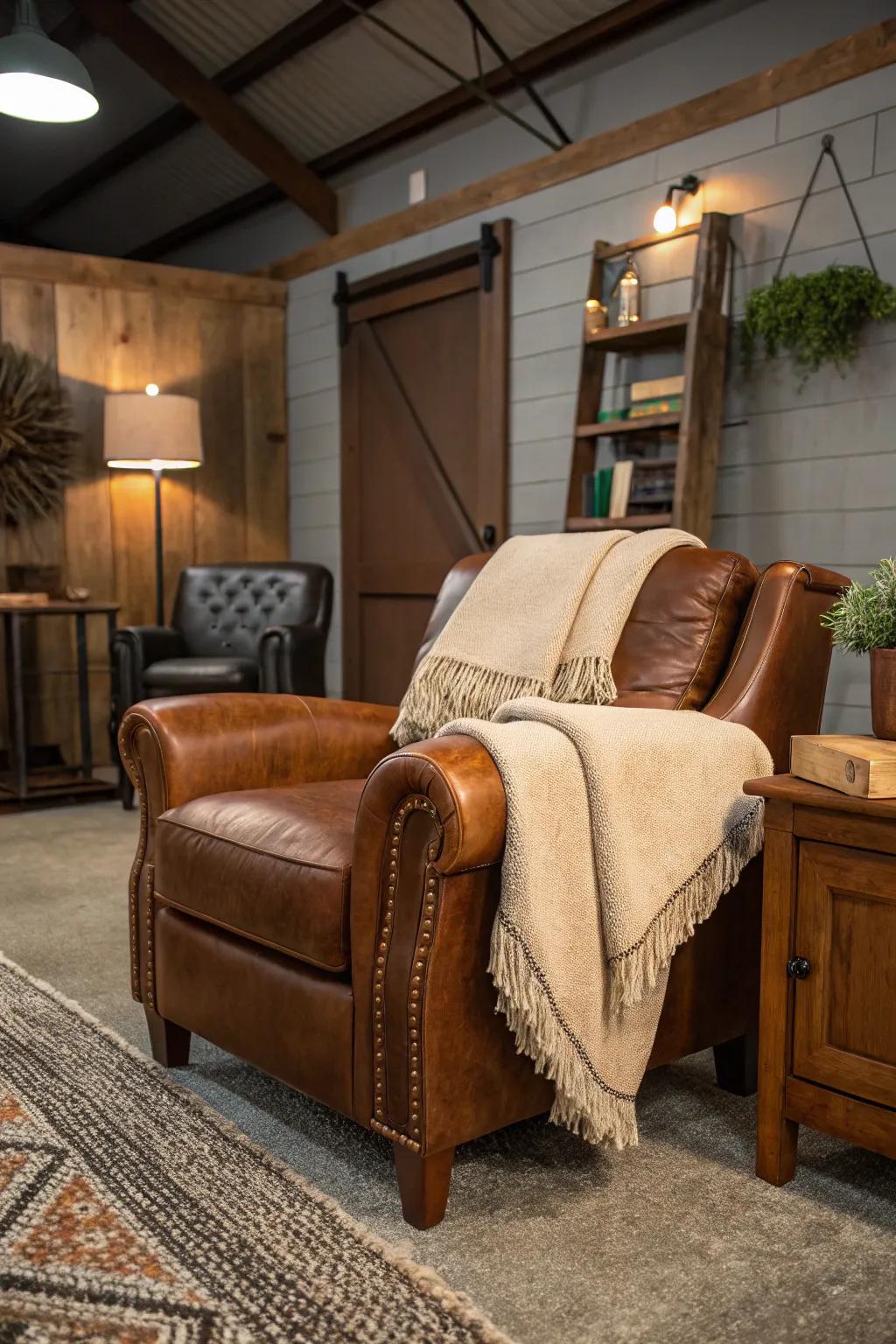 Embrace the art of layering with a mix of textures that add depth and coziness to your barndominium.