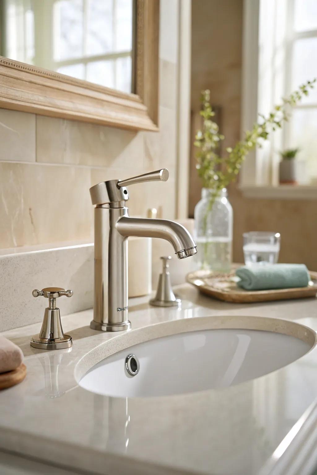 Achieve sleek simplicity with single-handle faucets that offer ease and elegance in equal measure.