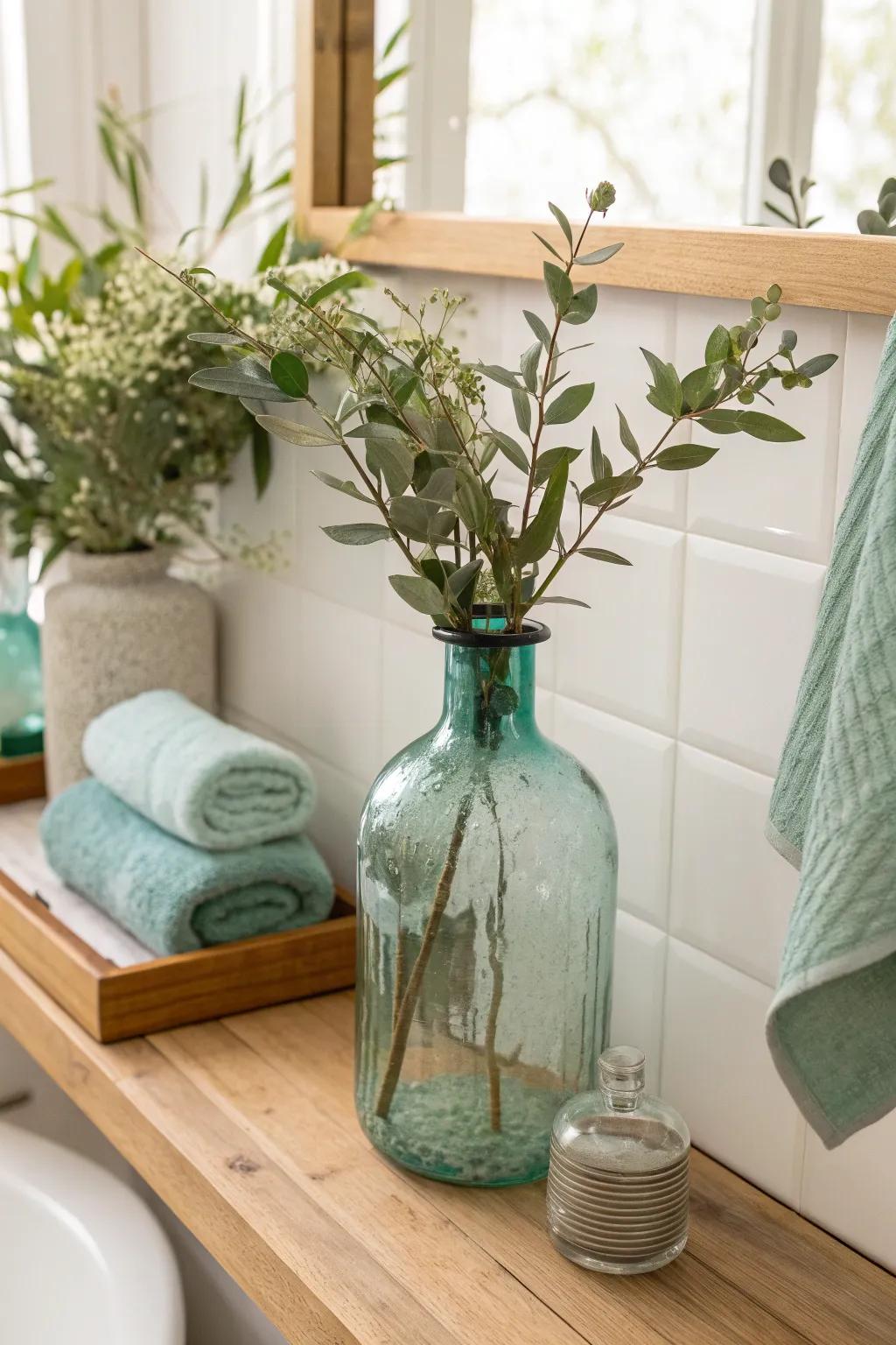 Eco-friendly elegance with recycled glass vases.