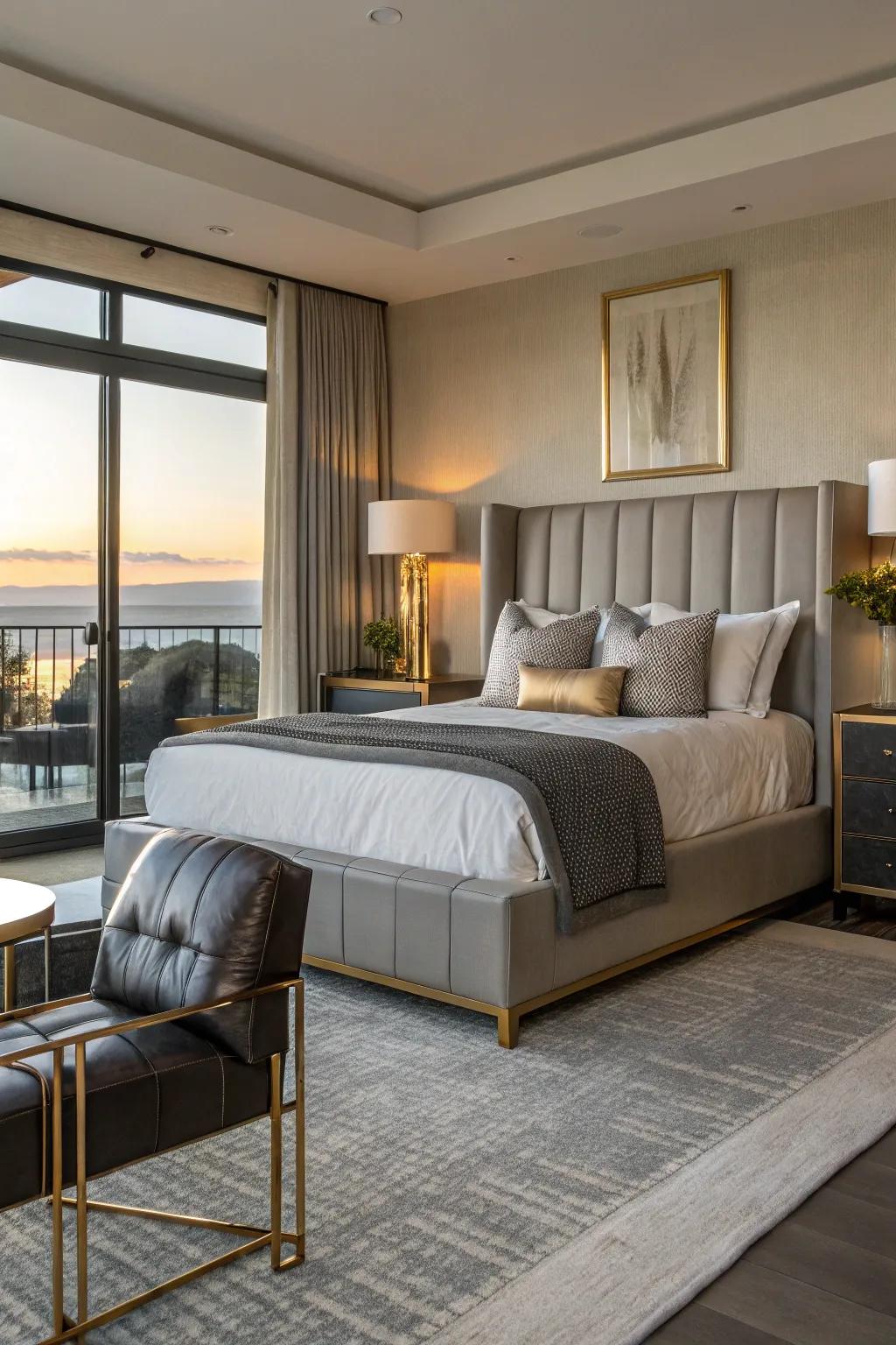 Contemporary elements keep your bedroom chic and current. ✨ #ContemporaryDesign #ModernBedroom