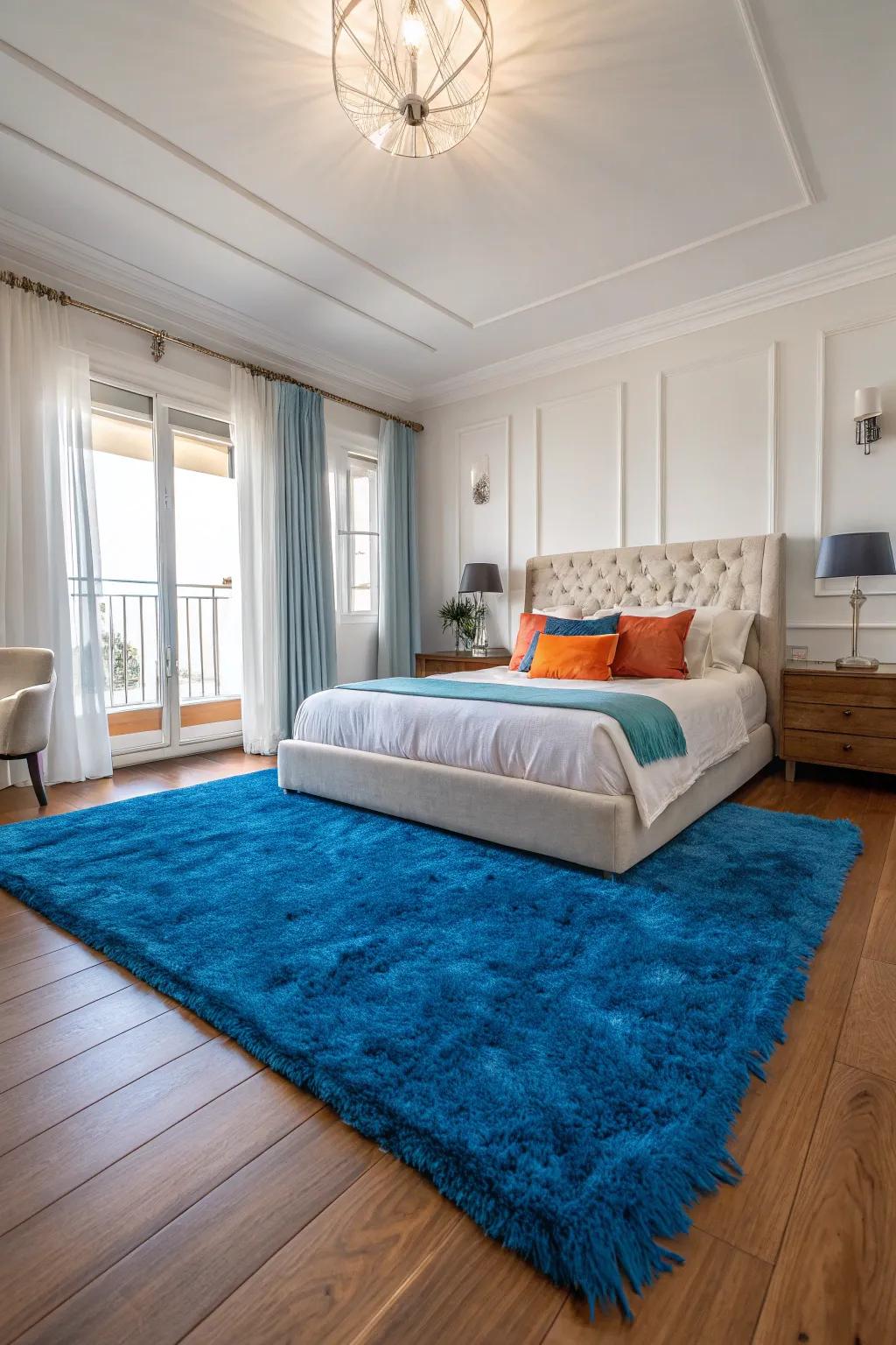 Create impact with contrasting colors, turning your bedroom into a striking and stylish space.