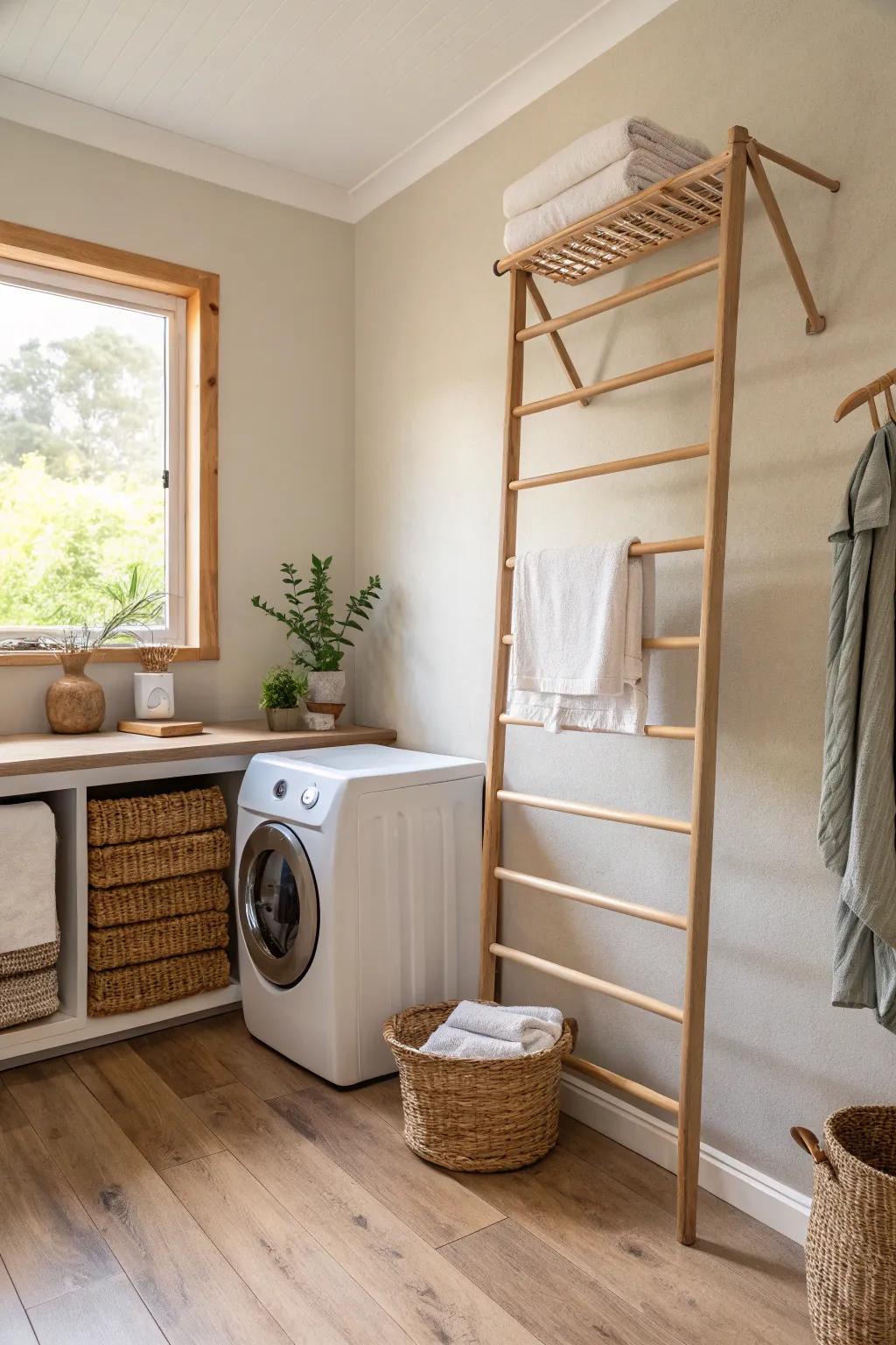 Maximize your drying space with a sleek, wall-mounted solution.