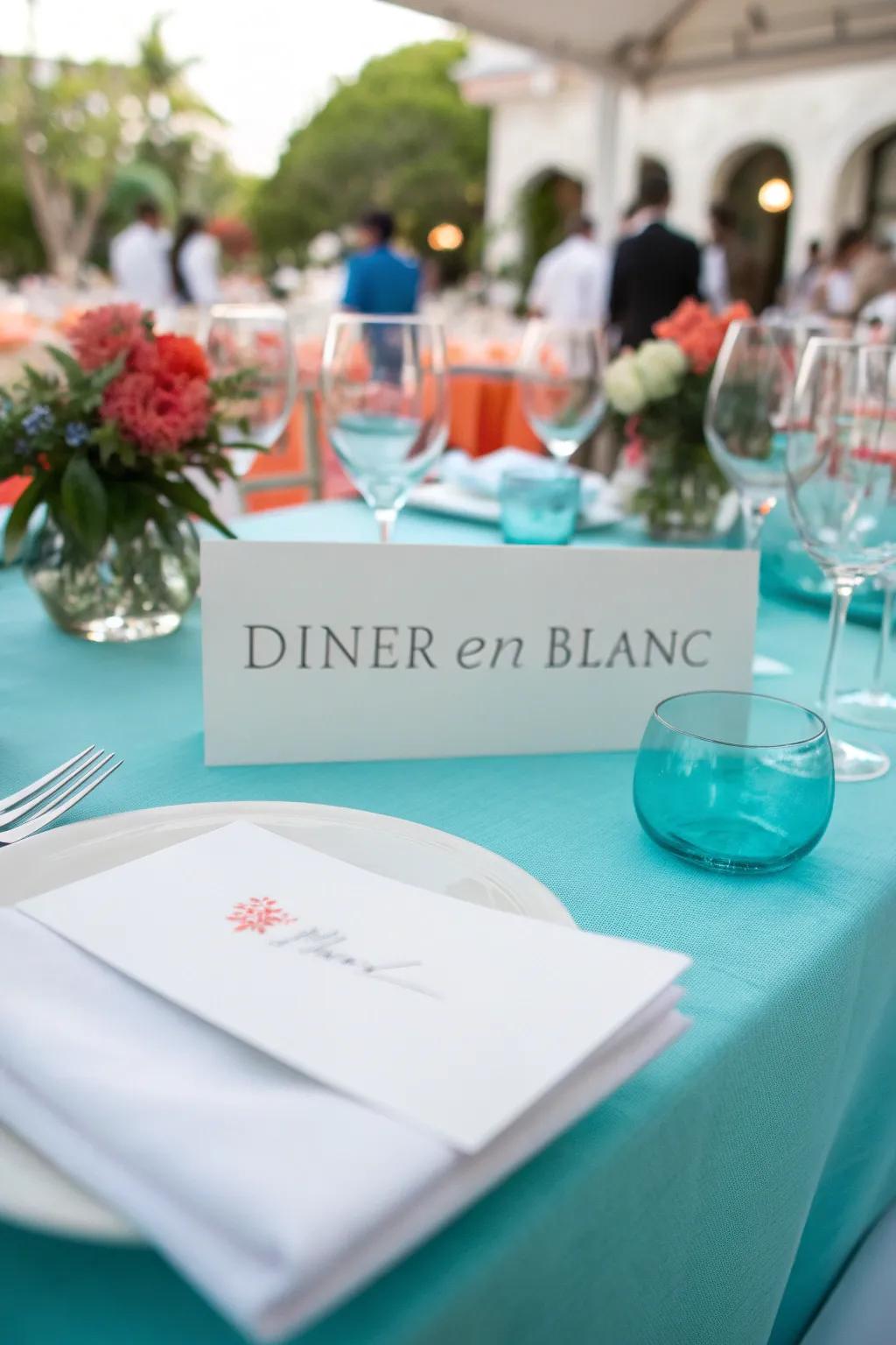 Personalize your table with minimalist place cards that whisper elegance.