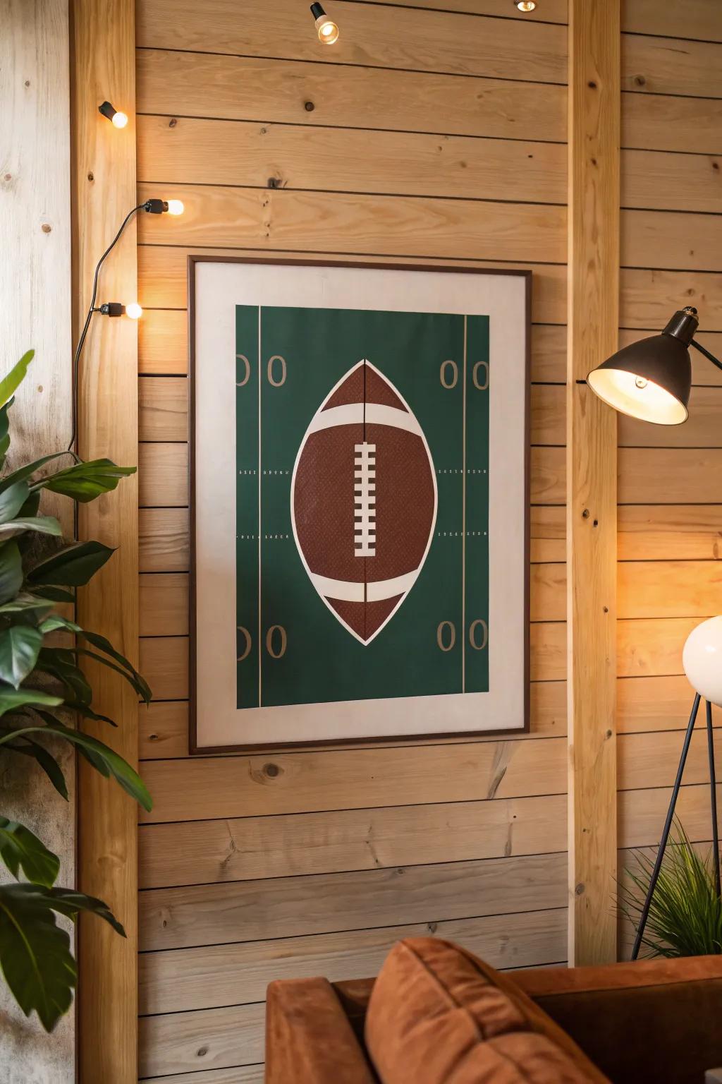 Achieve a sleek look with minimalist football posters that embody elegance through simplicity.