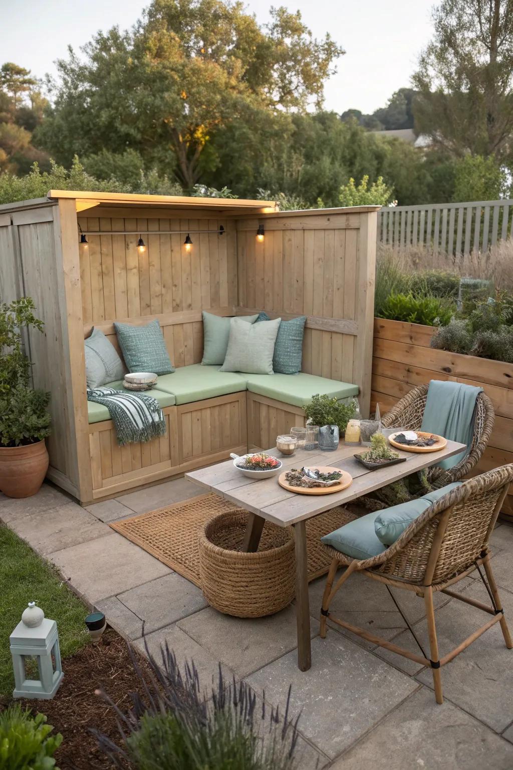 Expand your dining area outdoors for a refreshing al fresco experience.