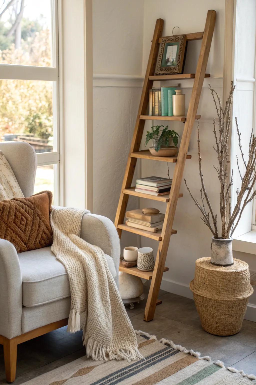 Keep your favorite reads close with a book nook mini ladder.