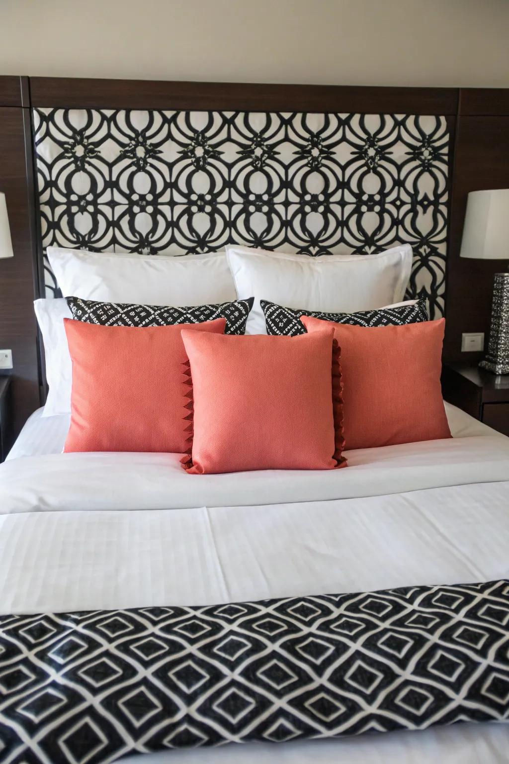 Make a bold statement with high-contrast pillows that add drama and flair. #HighContrast