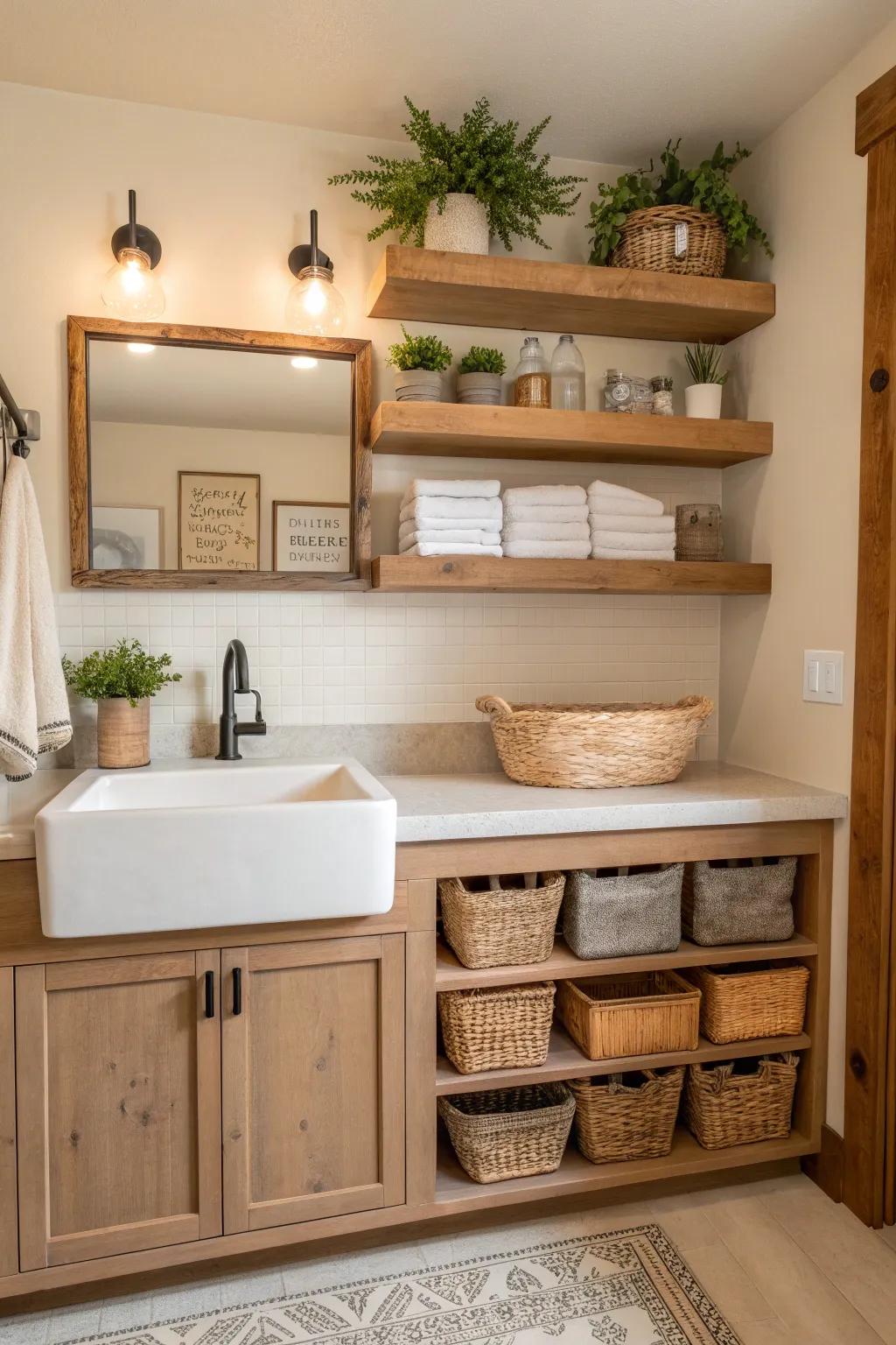 Keep essentials handy with open shelving that also showcases your style.