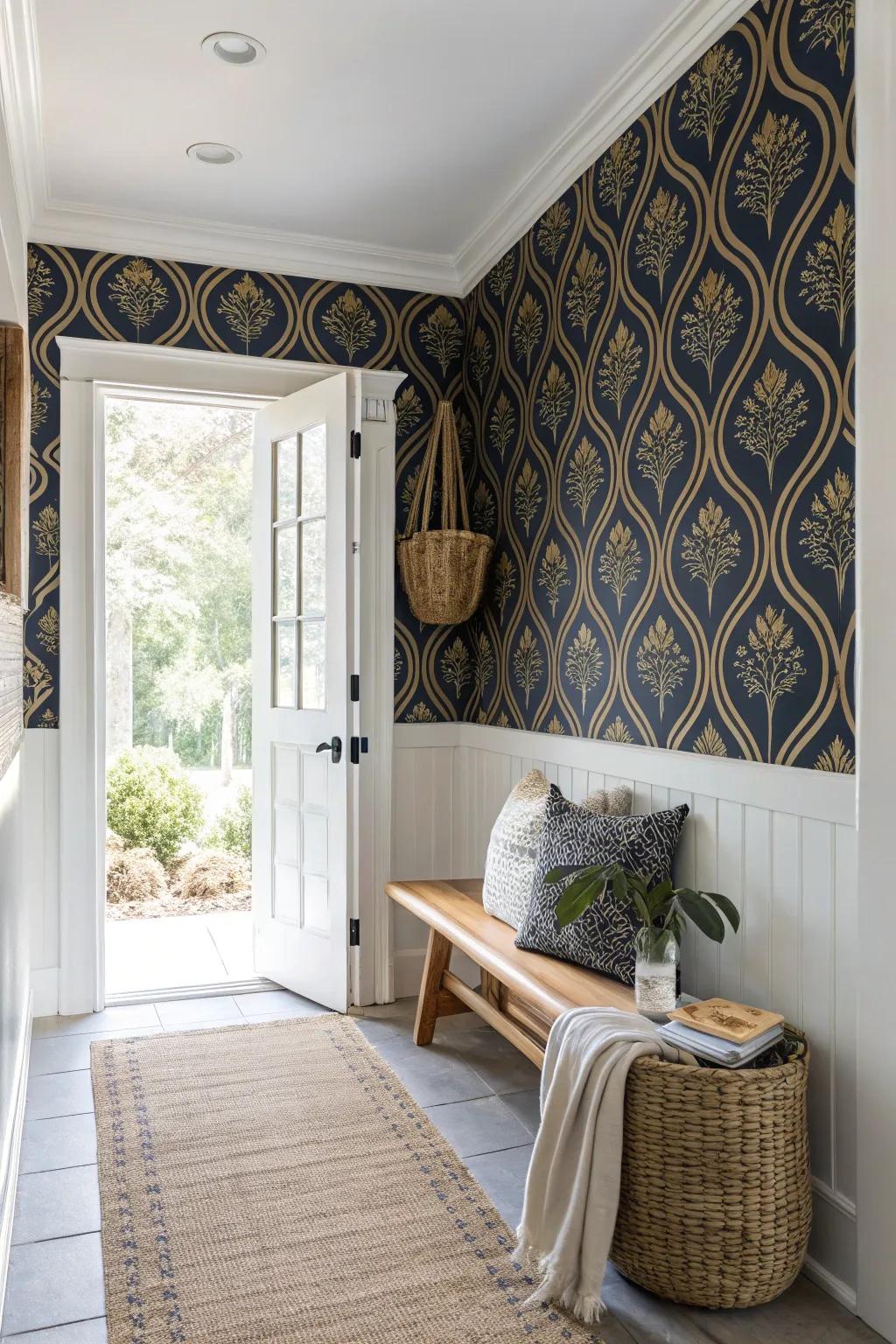 Turn your entryway into a work of art with a statement wall that captivates and inspires.