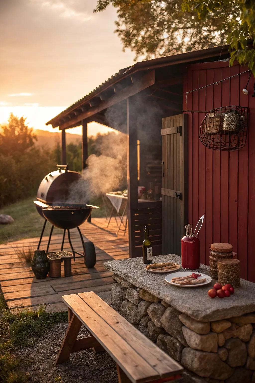 Host unforgettable gatherings with a BBQ shed that brings everyone together. 🍔 #BBQShed #OutdoorCooking