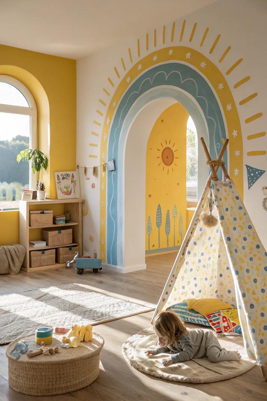 Brighten up your kids' room with playful painted arches that inspire creativity.