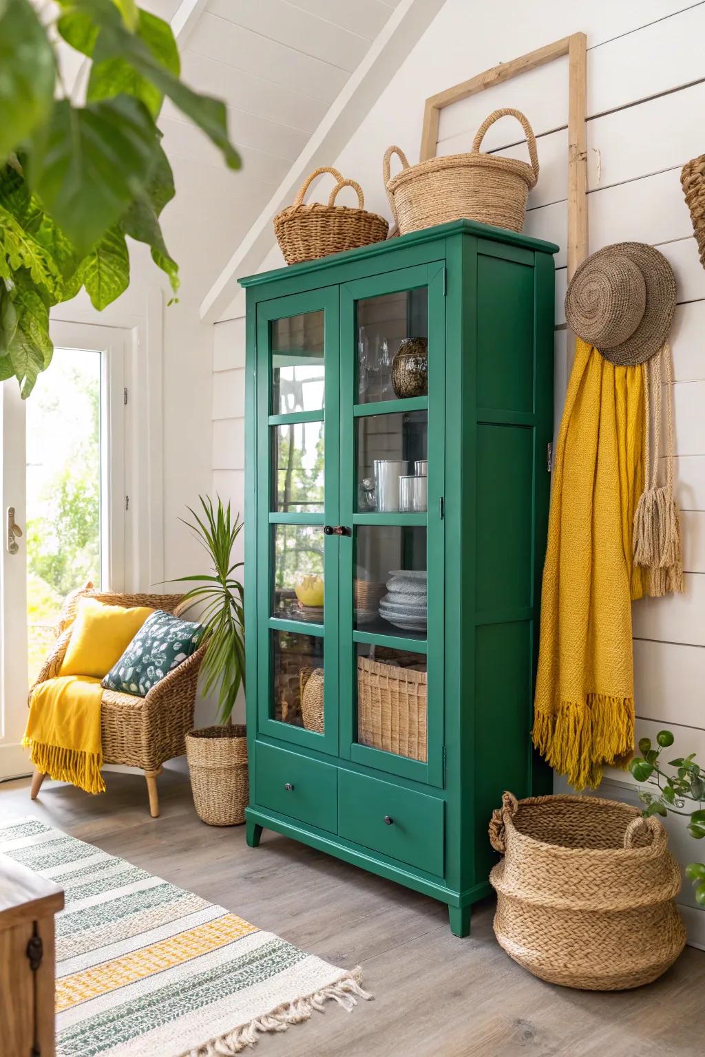 Neutral greens bring nature indoors, creating a peaceful and inviting atmosphere.