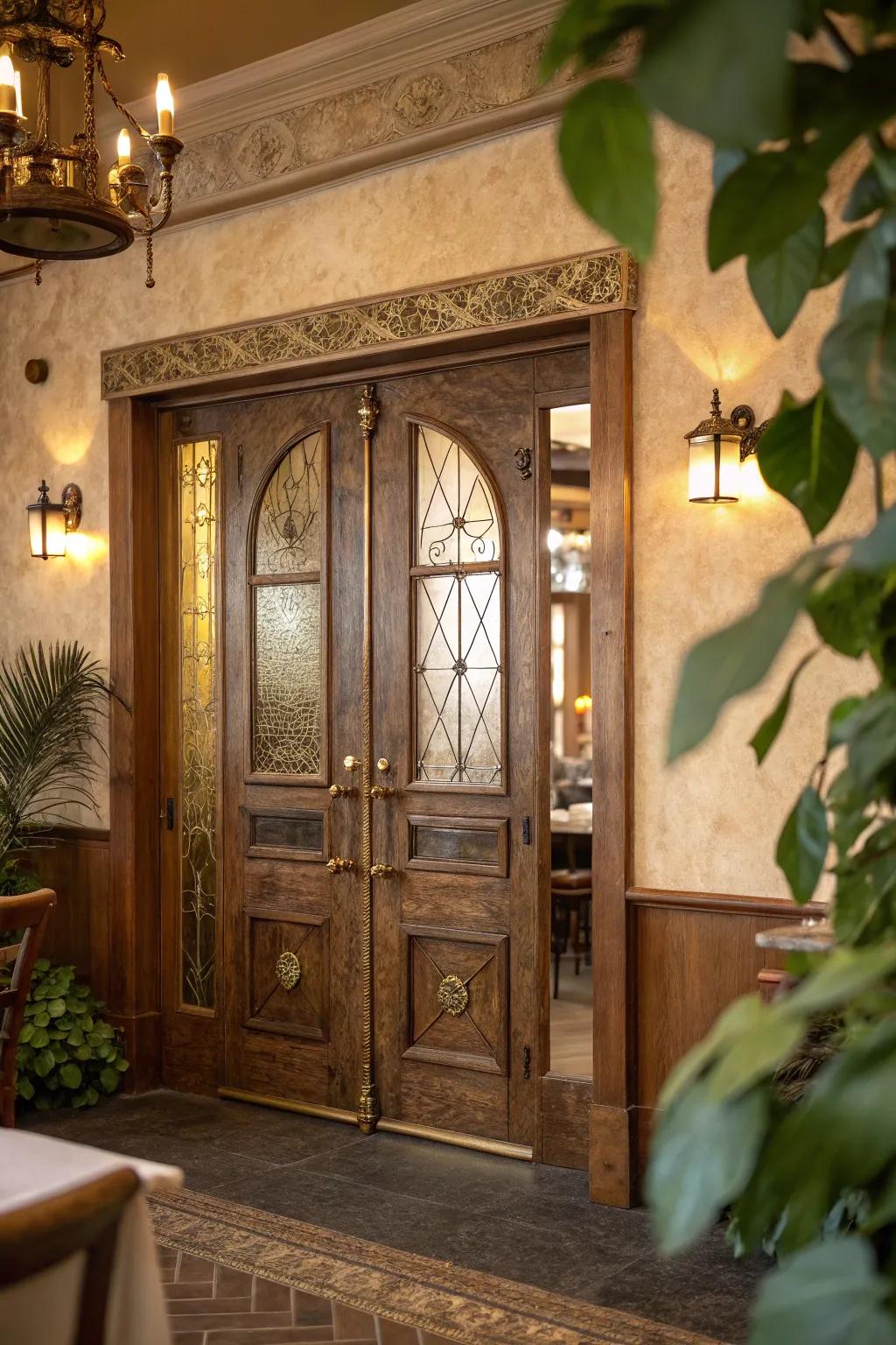 Blend history and design with refurbished architectural partition doors.