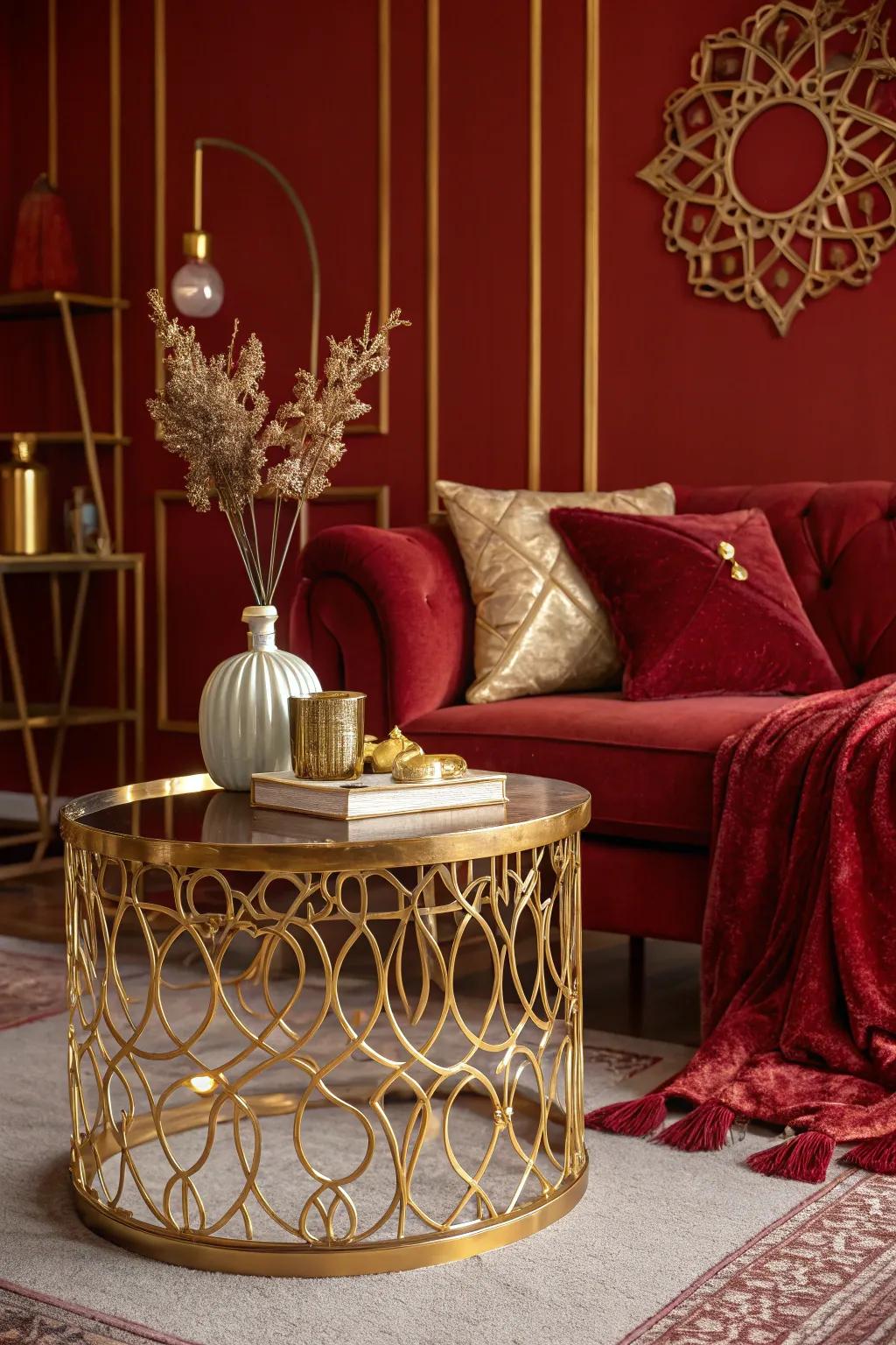 Small gold accents like vases and frames add a touch of sophistication to your decor.
