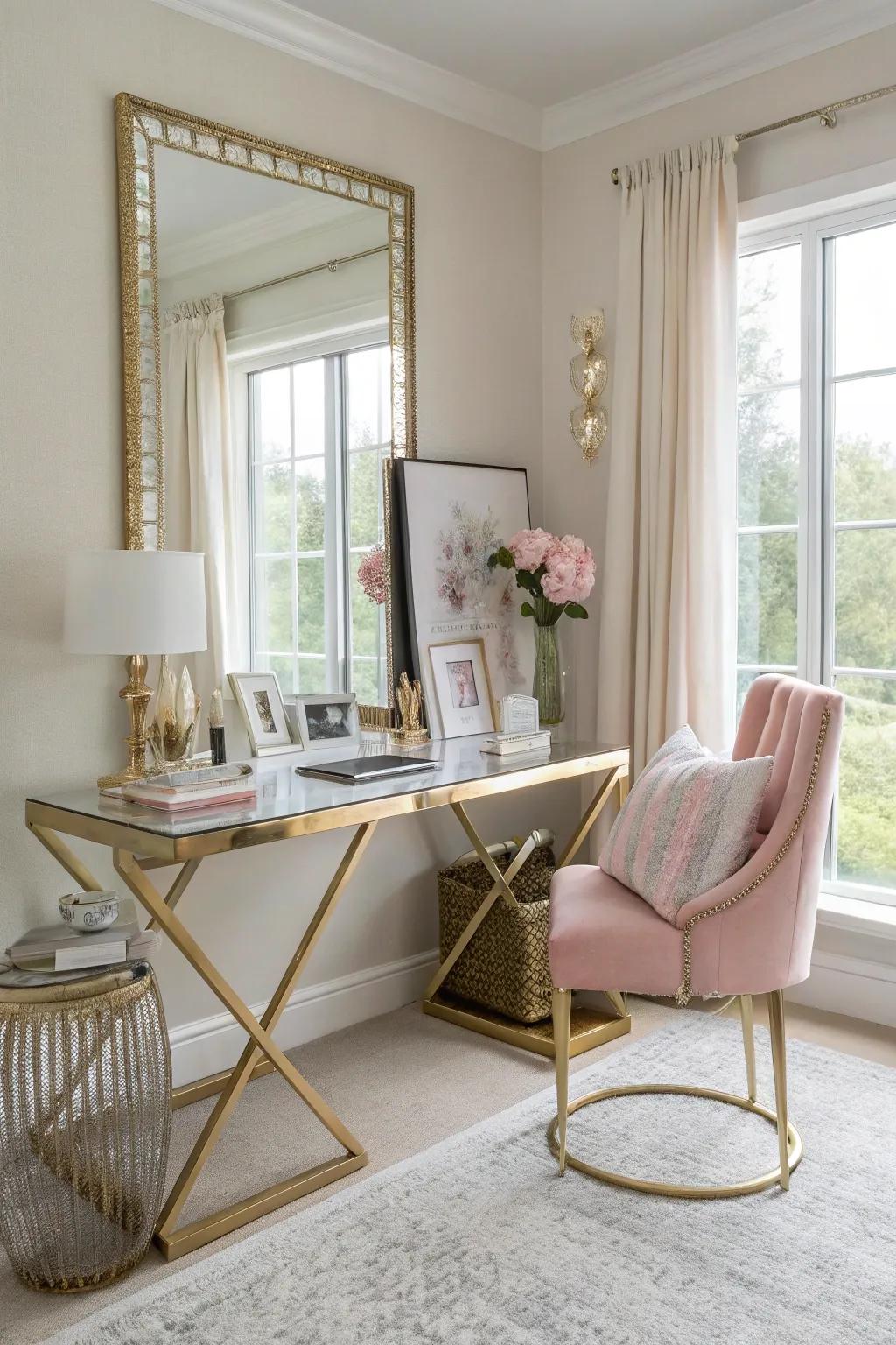 Enhance your space with the clever use of mirrors. 🪞✨ #InteriorDesign #MirrorMagic #OfficeDecor