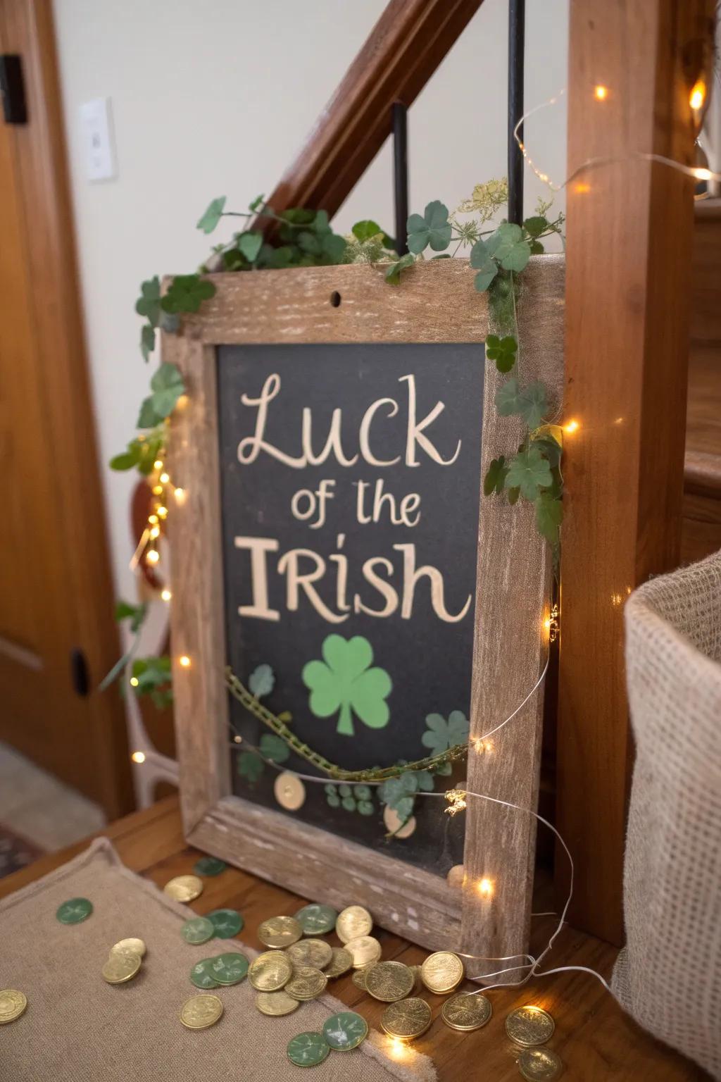 Share a special message with a charming chalkboard display.