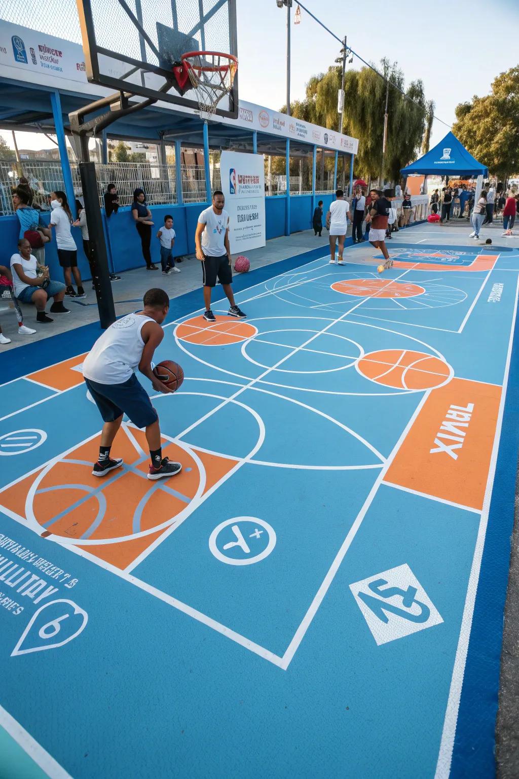 Interactive elements turn your court into a playful and engaging space. 🏀🧩 #InteractiveDesign #PlayfulSpace