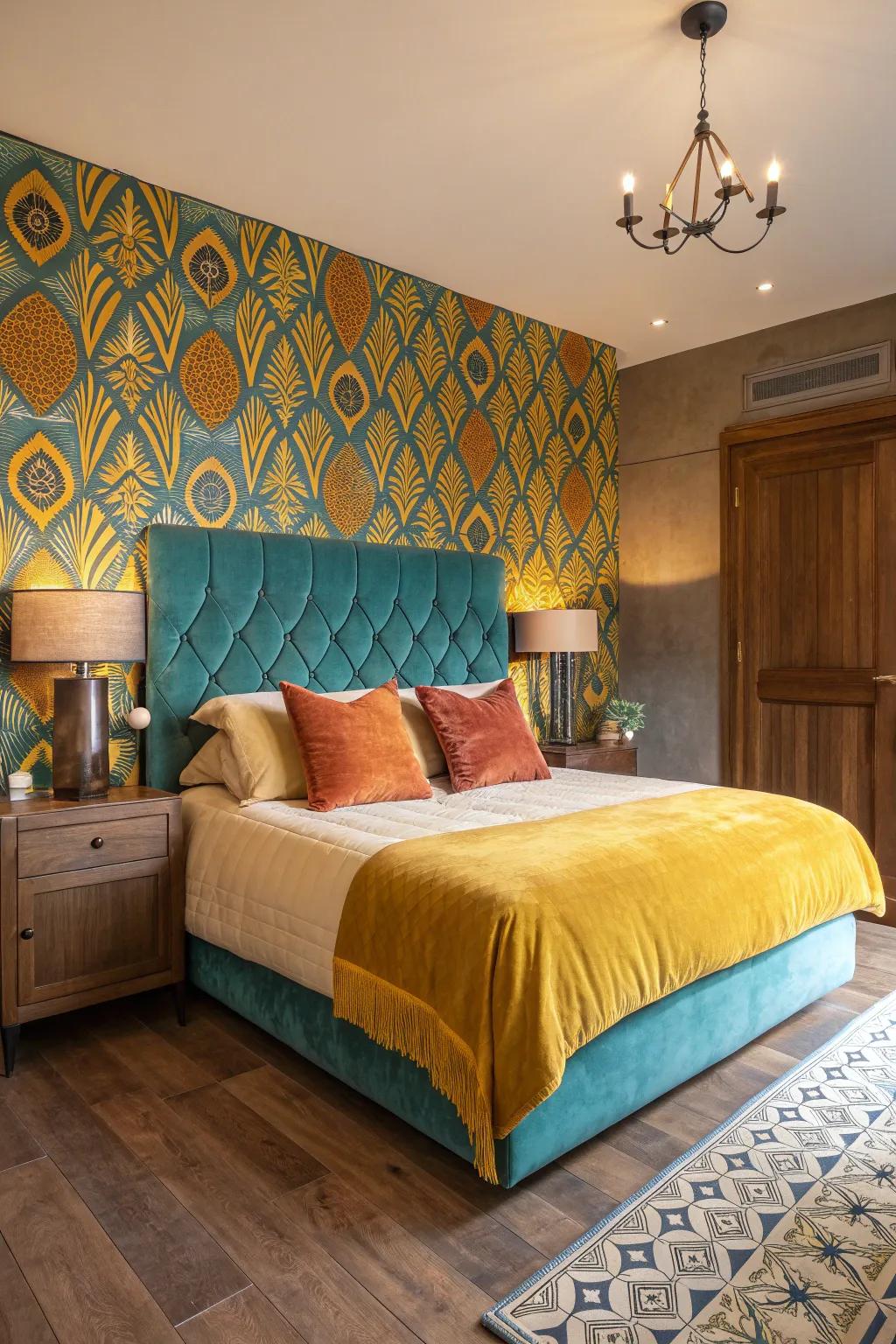 A well-placed bed defines the bedroom's focal point with style.