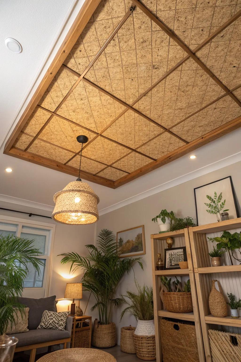 Bring nature indoors with soffits crafted from sustainable materials for a serene vibe.