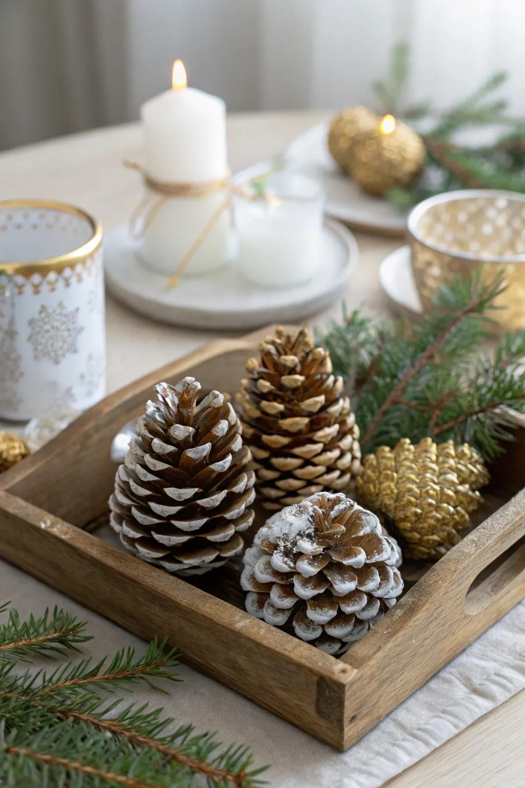 Bring a touch of rustic elegance to your desk with pinecones and naturals. 🌿 #RusticDecor #NatureInspired