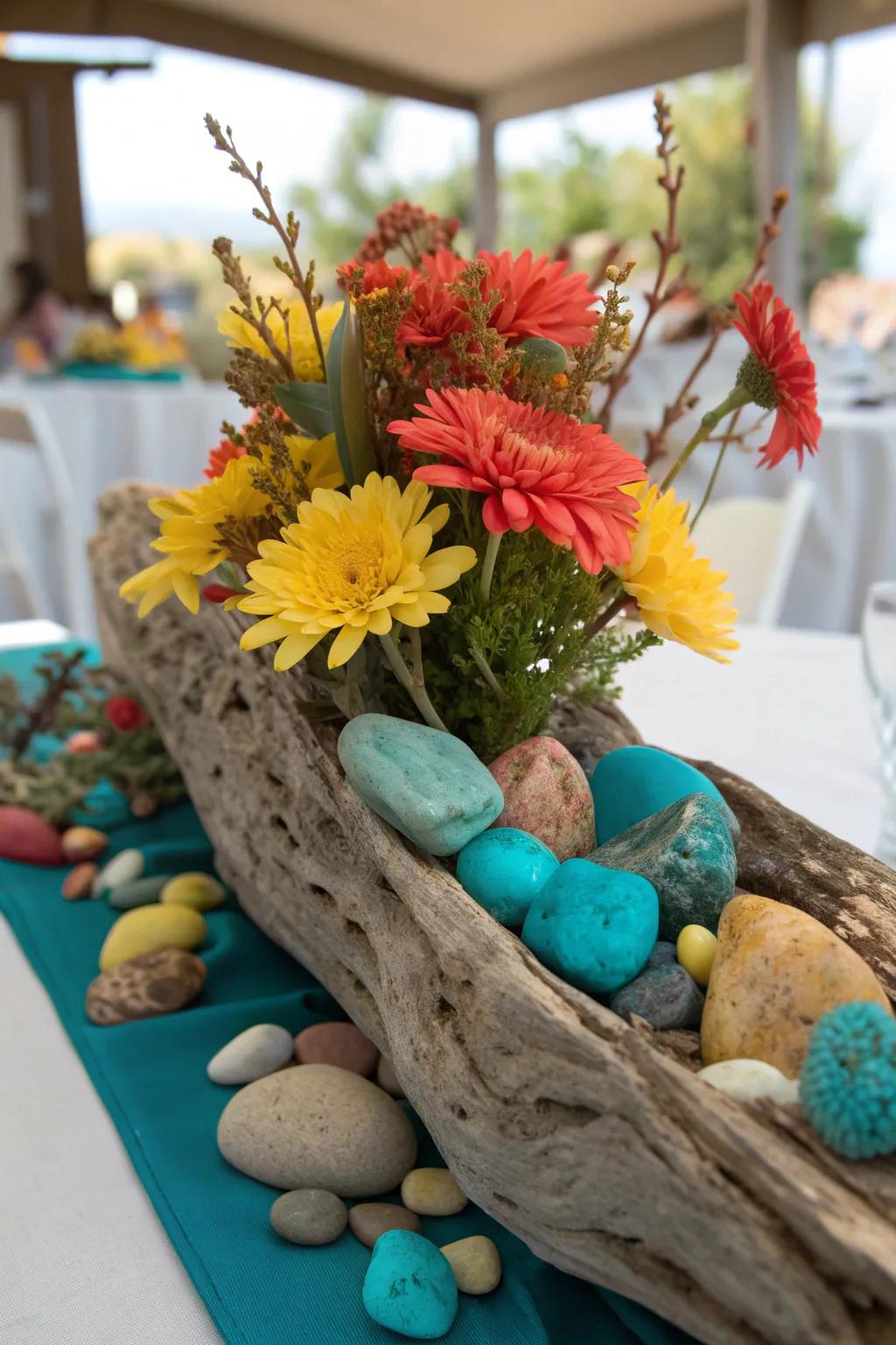 Bring the serenity of nature to your table with earthy centerpieces.