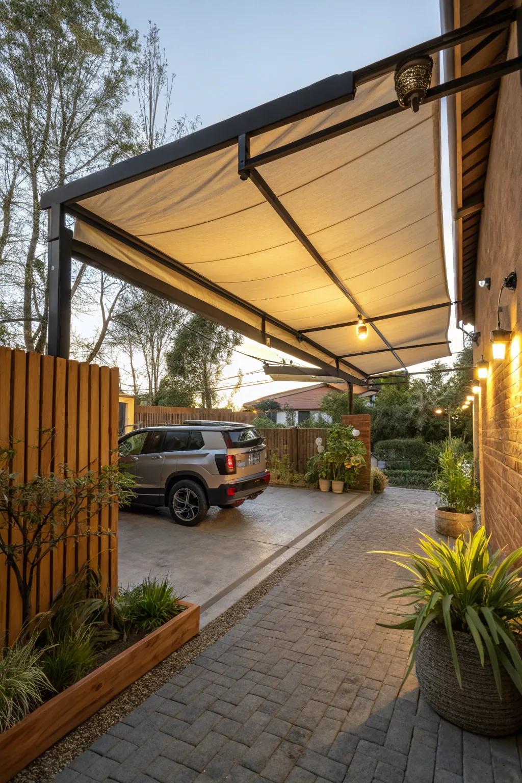 Enjoy the flexibility of a retractable awning that transforms your outdoor space with ease.