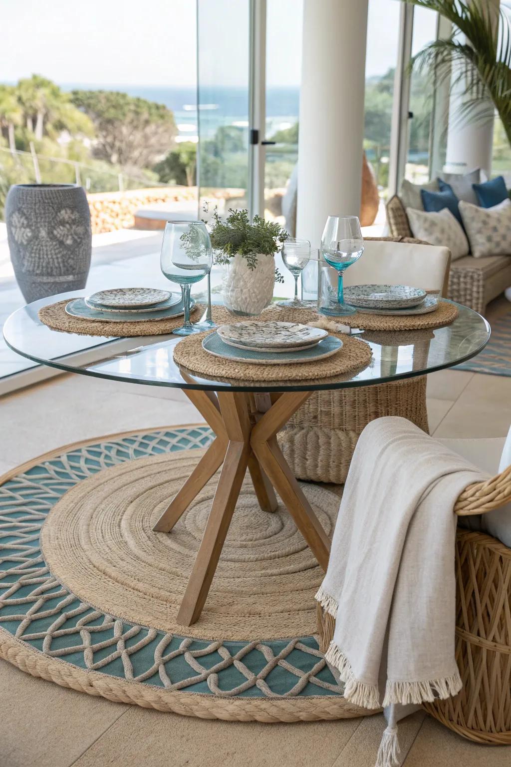 Bring elegance and transparency to your dining room with a glass table top. #GlassElegance #TransparentDesign #StylishDining