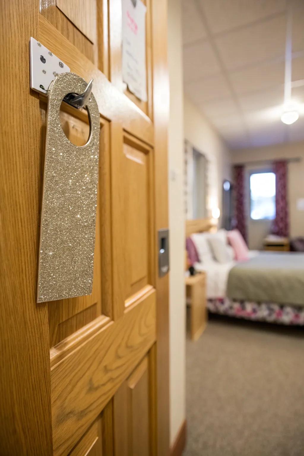Dazzle with door tags that shine and sparkle in the light.