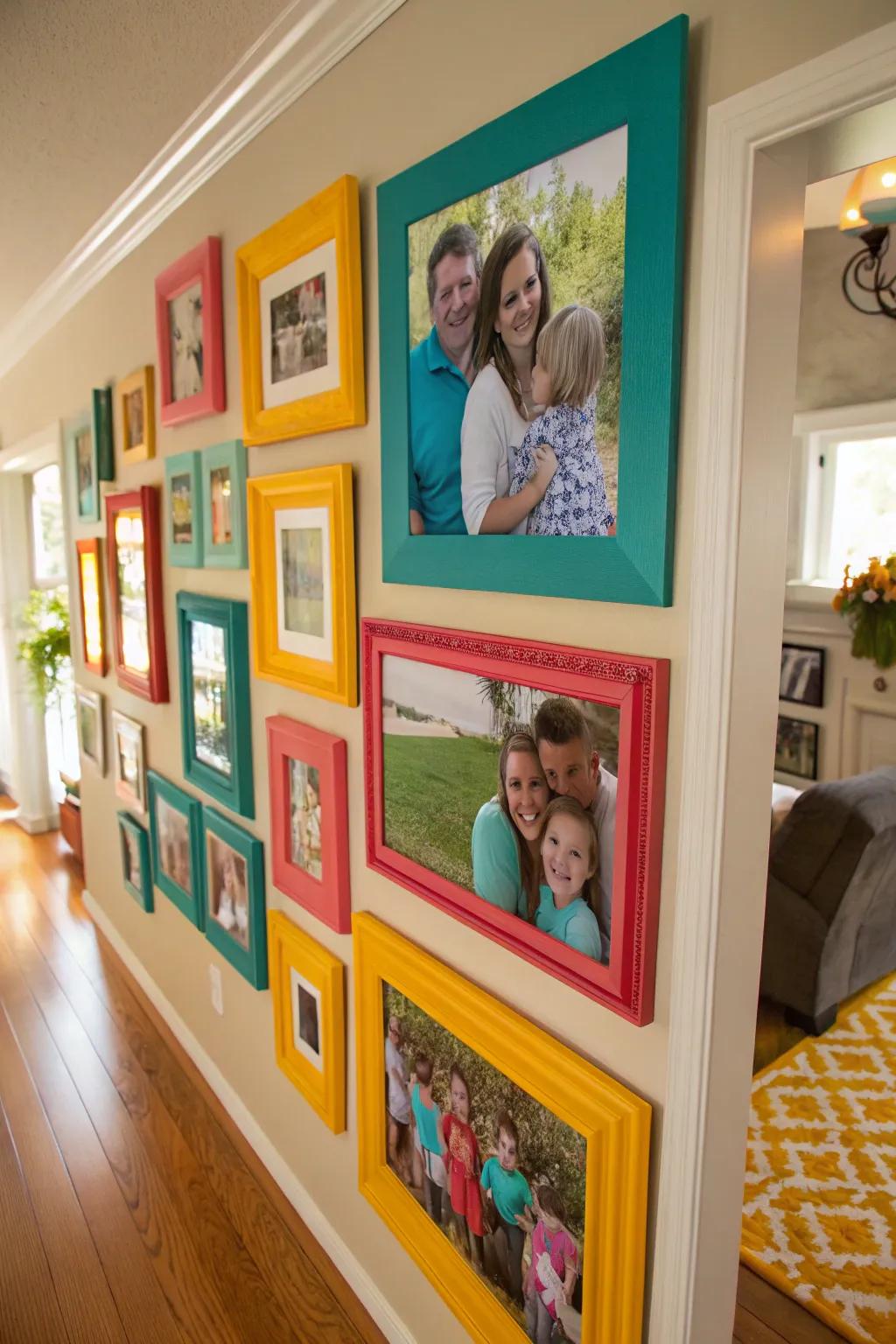 Craft a visual story by arranging your photos in chronological order. #FamilyTimeline #DecorInspiration