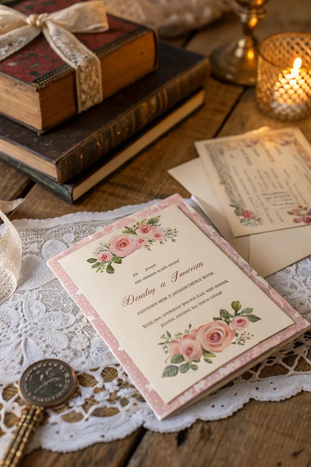 Step back in time with vintage-inspired invitations that exude timeless elegance.