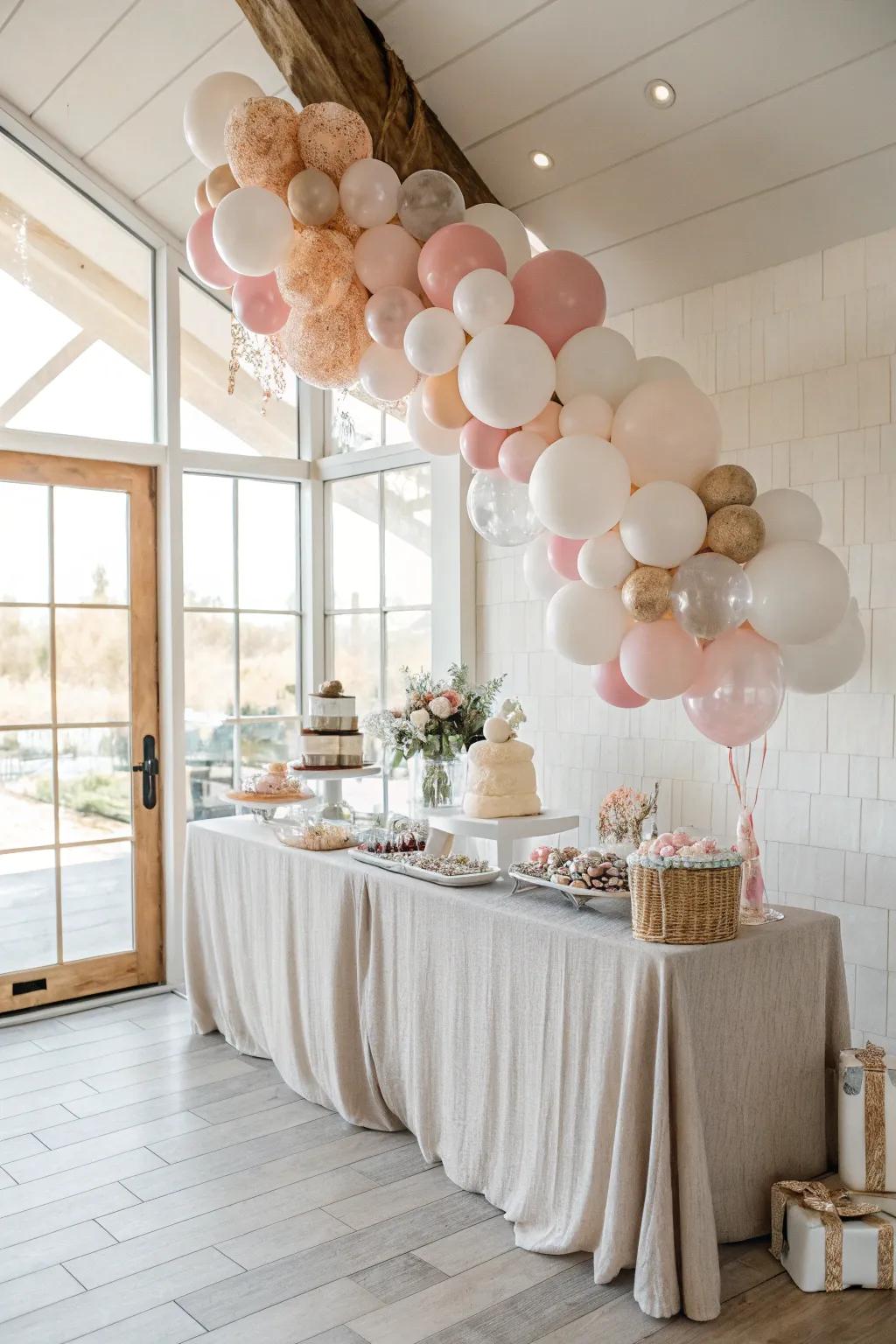 Balloons bring a sense of playfulness and fun to your candy table, making it a truly festive occasion.