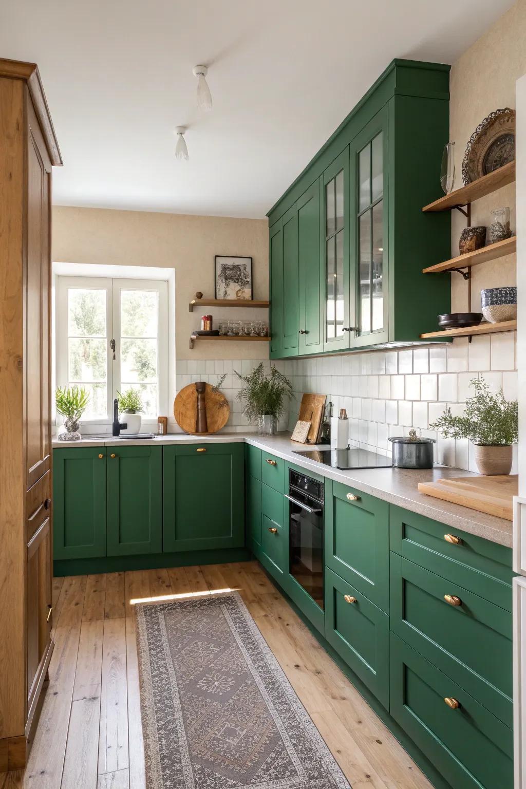 Make a statement with bold cabinet colors that bring personality and charm to your kitchen.