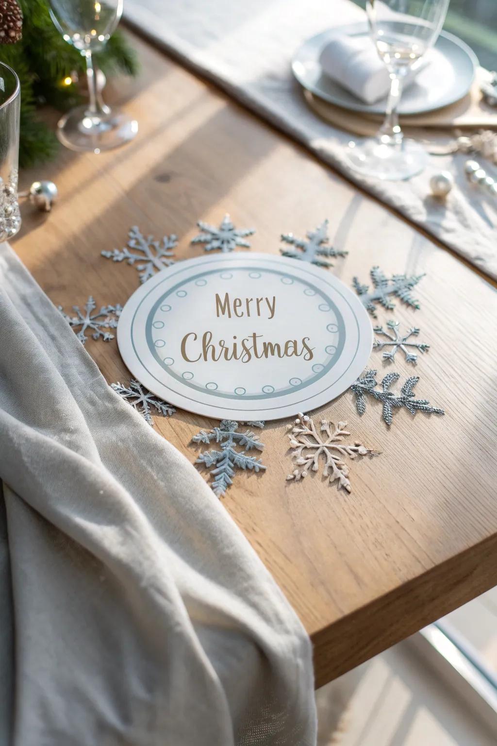 Embrace elegance with intricate snowflake embellishments in your holiday logo.