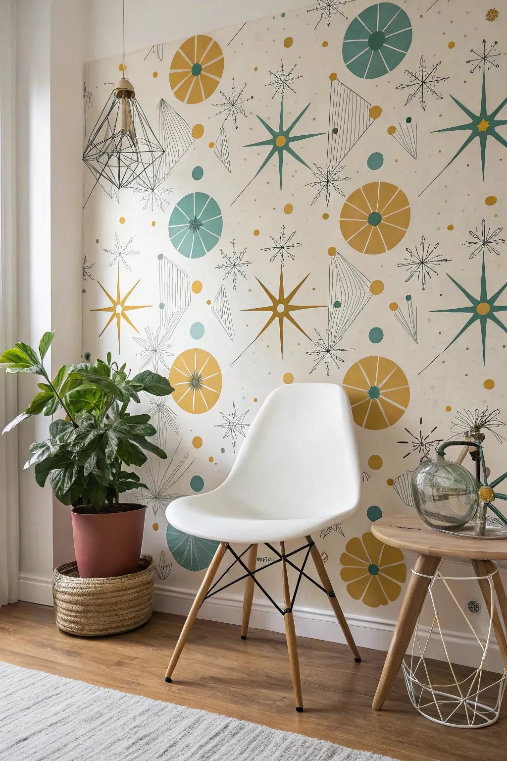 Infuse your space with playful atomic patterns that celebrate mid-century style. 🌟 #AtomicDesign #RetroVibes