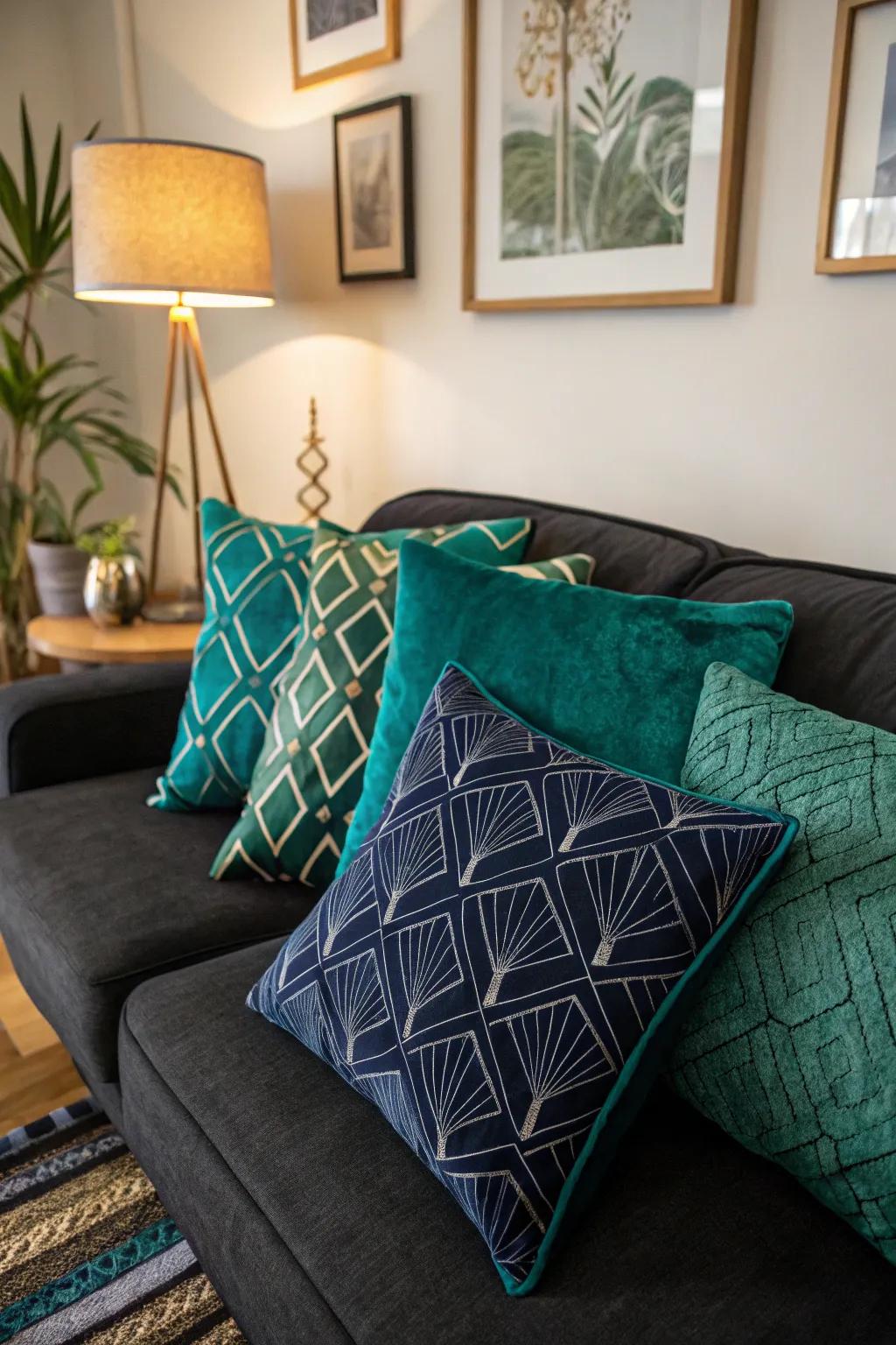 Transform your couch into an artful masterpiece with abstract patterned pillows. 🎨 #ArtisticHome #AbstractDesign