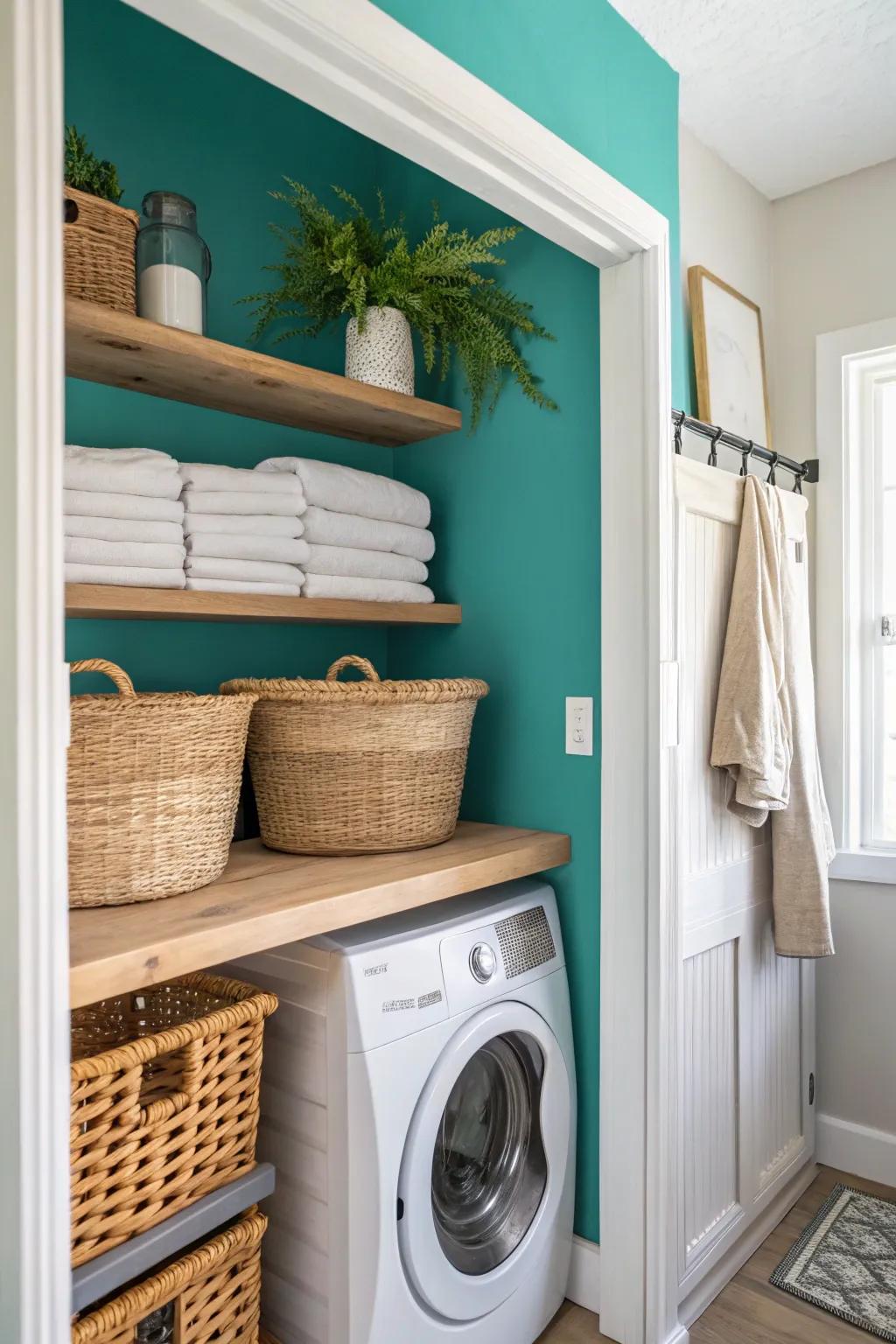Transform your laundry corner with bold colors that energize and inspire.