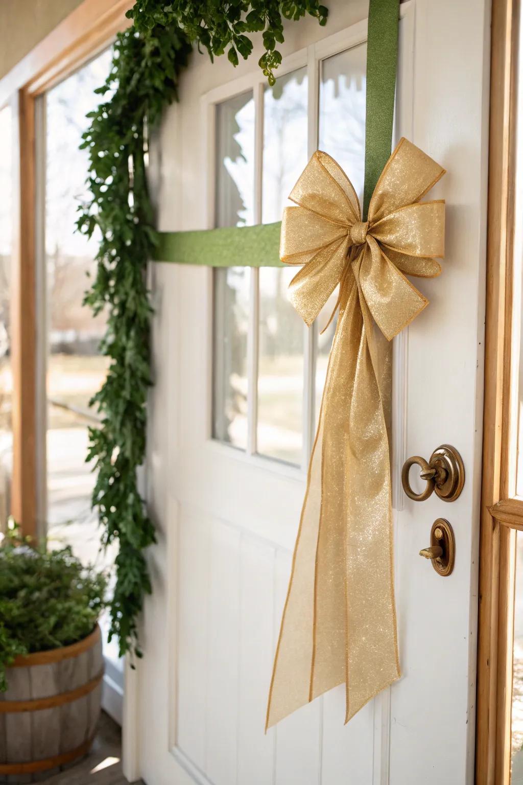 Golden bows bring a touch of elegance to your festive decor.