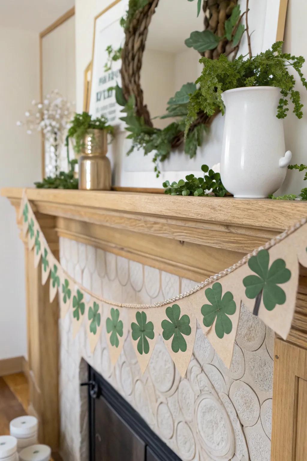 Add a personal touch to your decor with a charming DIY shamrock garland.