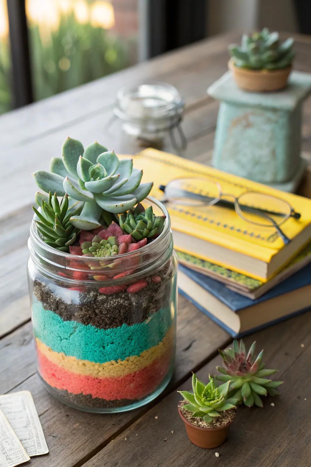 Bring a touch of rustic elegance to your windowsill with mason jar succulent gardens that capture the beauty of nature.