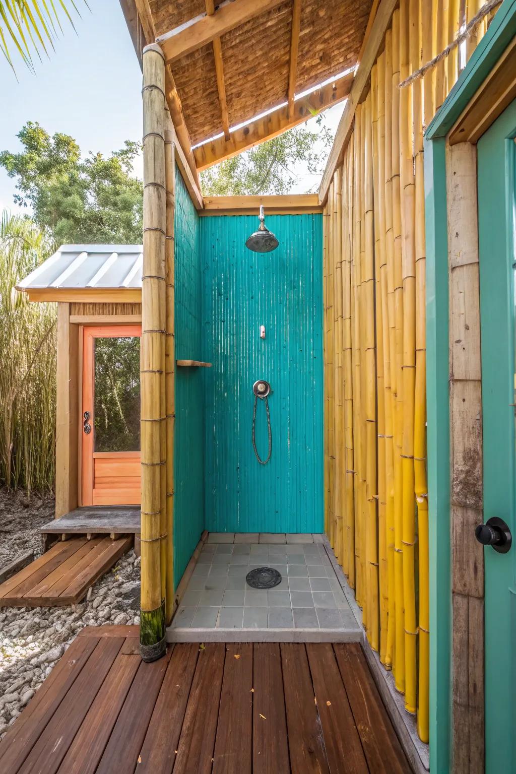 Go green with eco-friendly shower materials that add unique textures and support sustainable living.