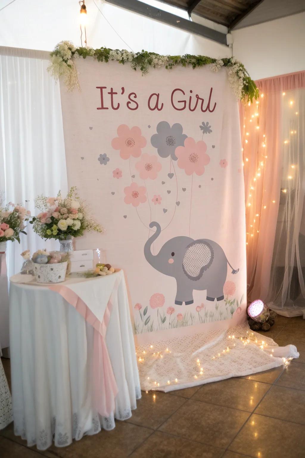 Create unforgettable memories with a stunning themed backdrop that captures the day's joy. #BackdropIdeas #ElephantTheme 🎀