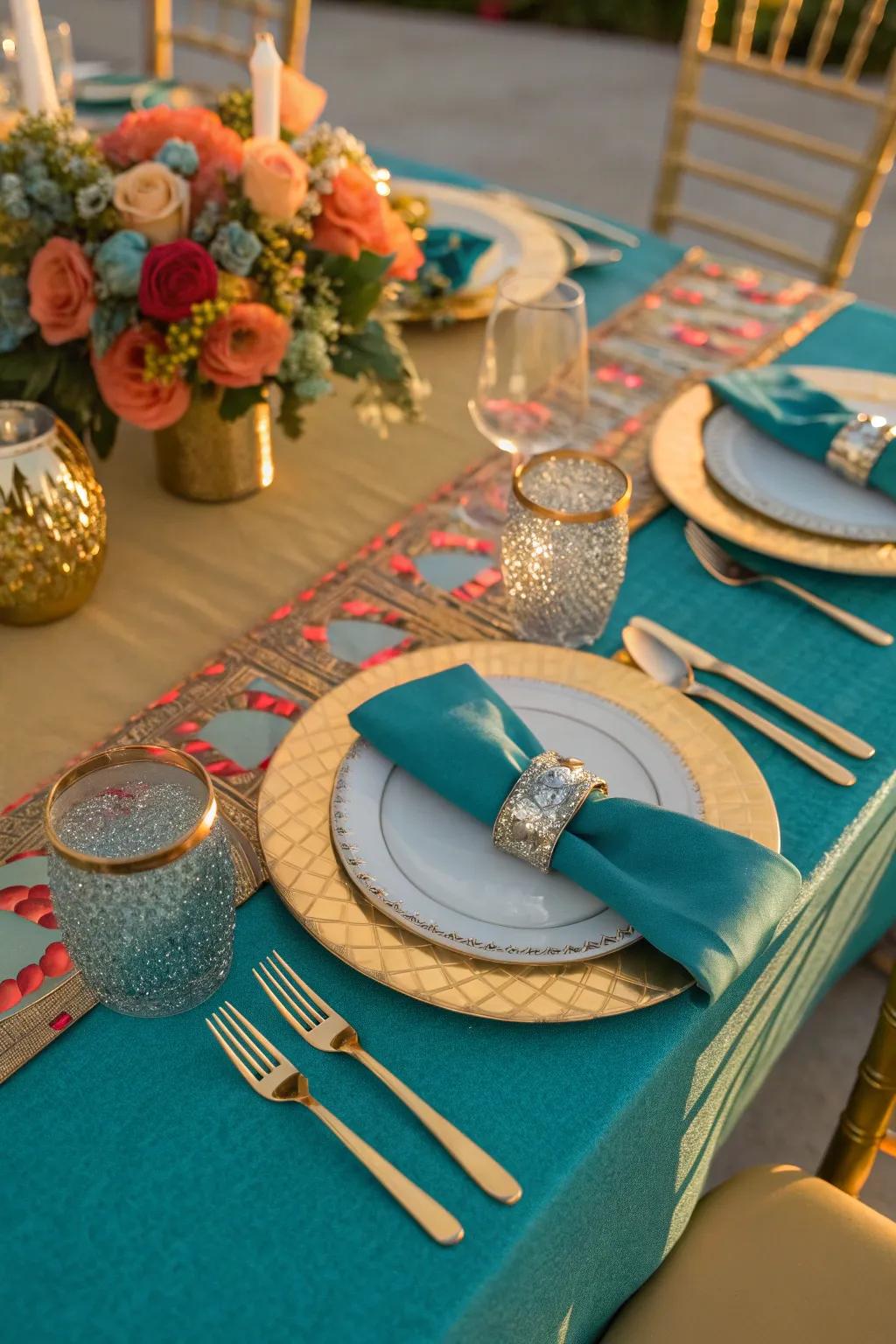 Add sparkle to your decor with metallic accents. ✨ #MetallicDecor #ElegantTouches #BallroomShine