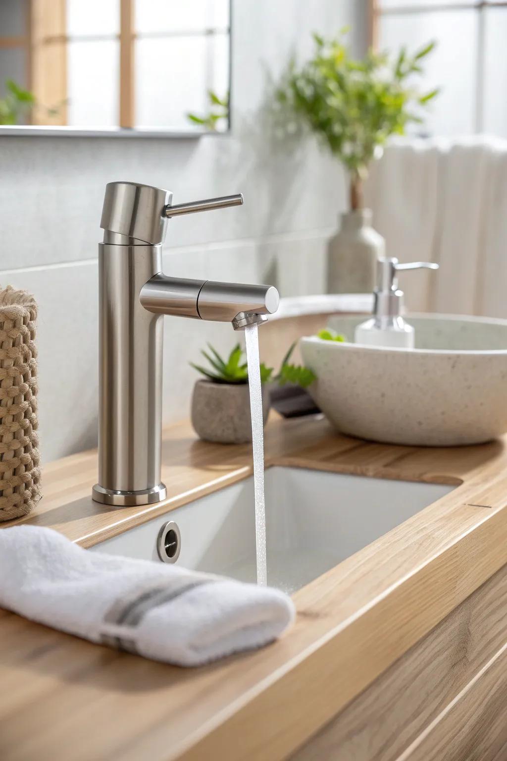 Enhance your bathroom's functionality with pull-out faucets that offer flexibility and ease. #BathroomInnovation #FlexibleDesign