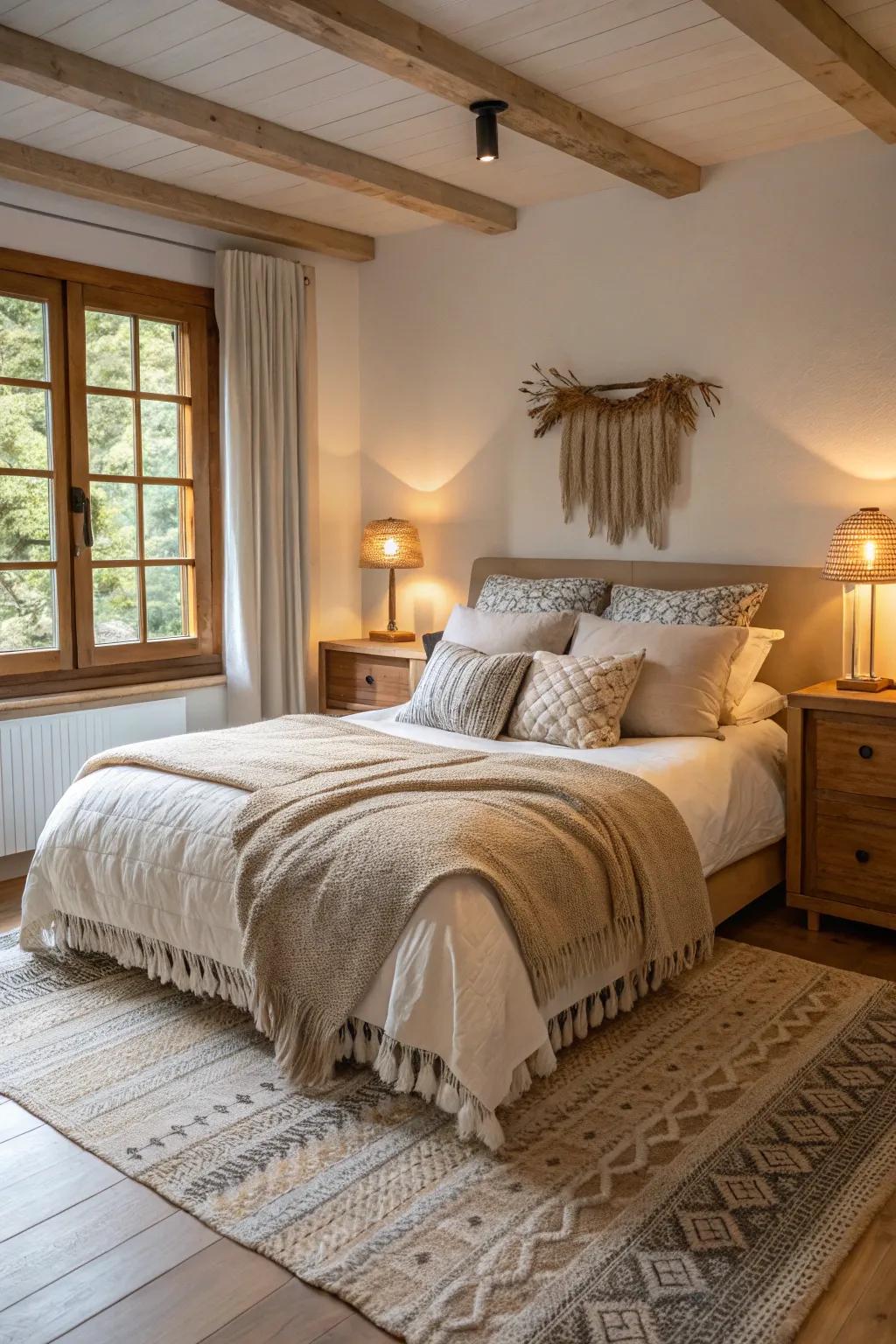 Layered lighting sets the mood and enhances your bedroom's appeal. 💡 #LightingDesign #BedroomAmbience