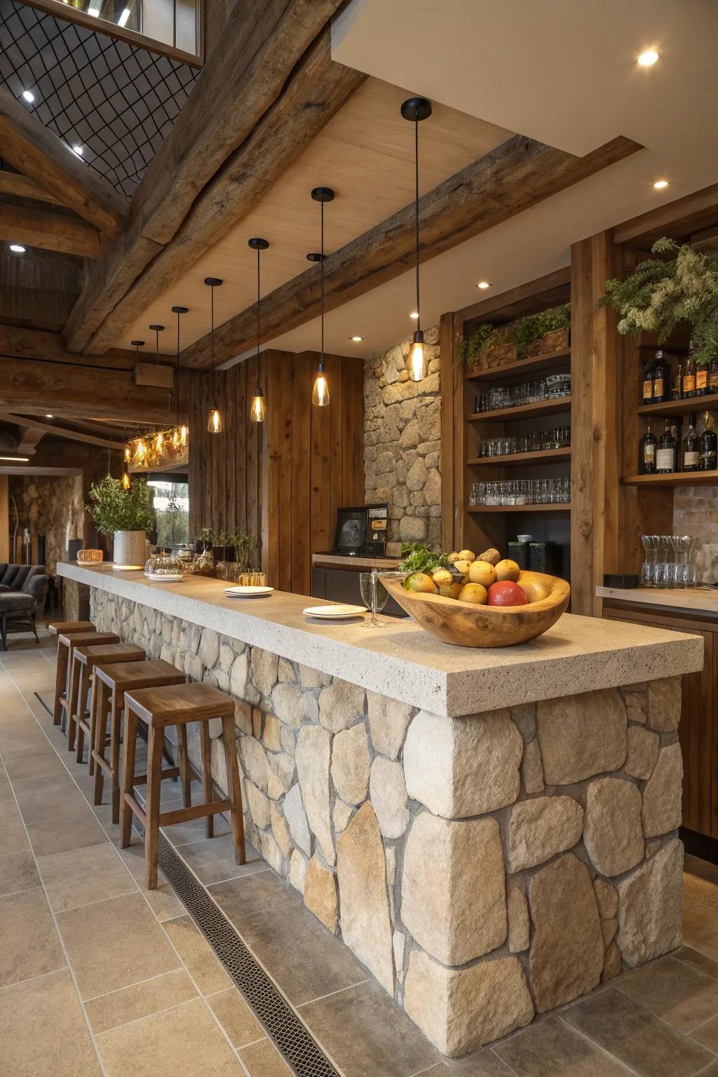 Ground your decor with natural materials that offer beauty and durability. #NaturalElements #HomeStyle #DurableDesign