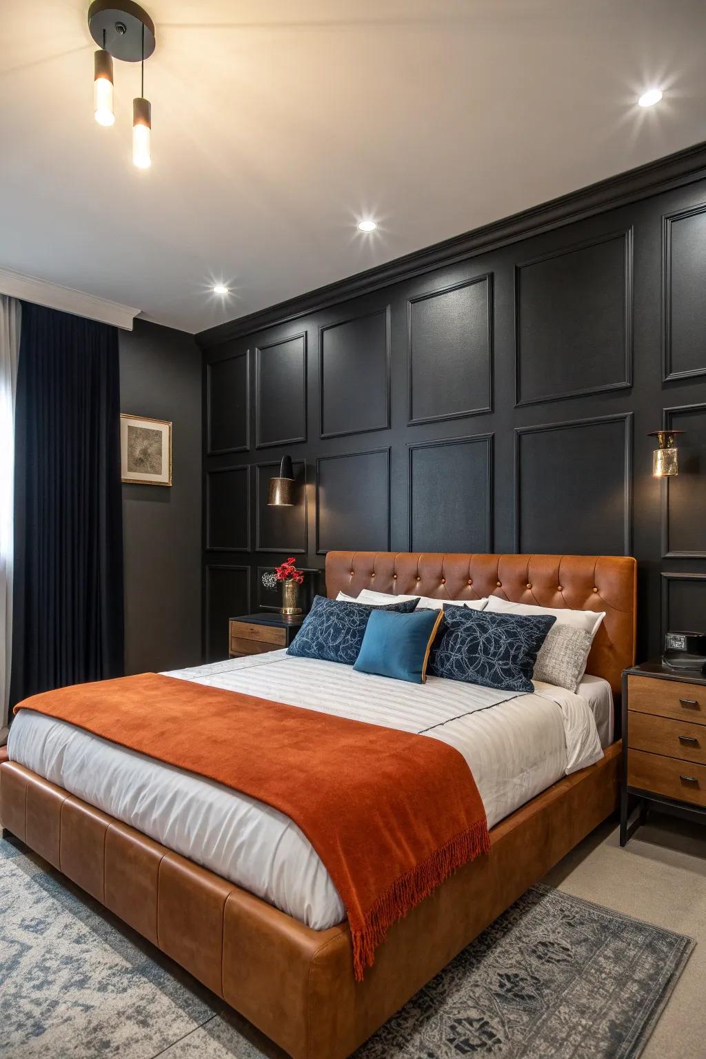 Striking balance with dramatic accent walls. 🎨 #AccentWalls #InteriorInspiration