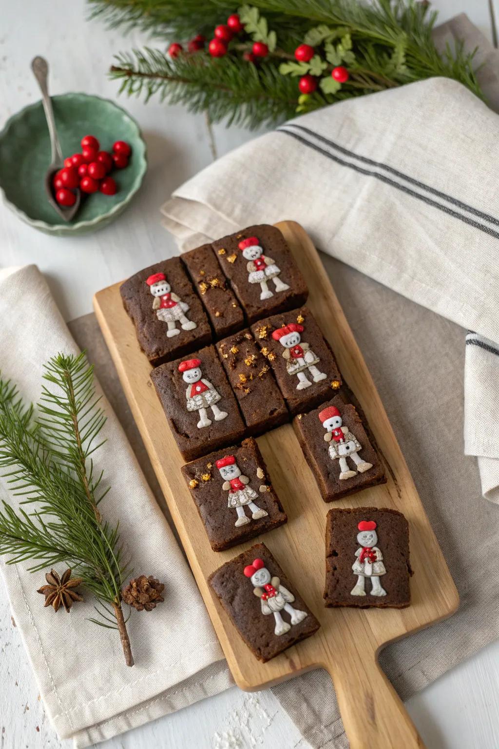 Bring the magic of the Nutcracker to life with these intricately decorated brownies.