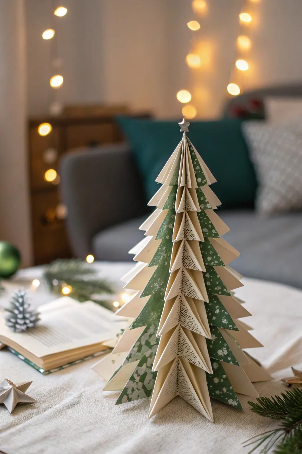 Bring elegance to your decor with origami paper Christmas trees. 🎄 #OrigamiArt #PaperCrafts