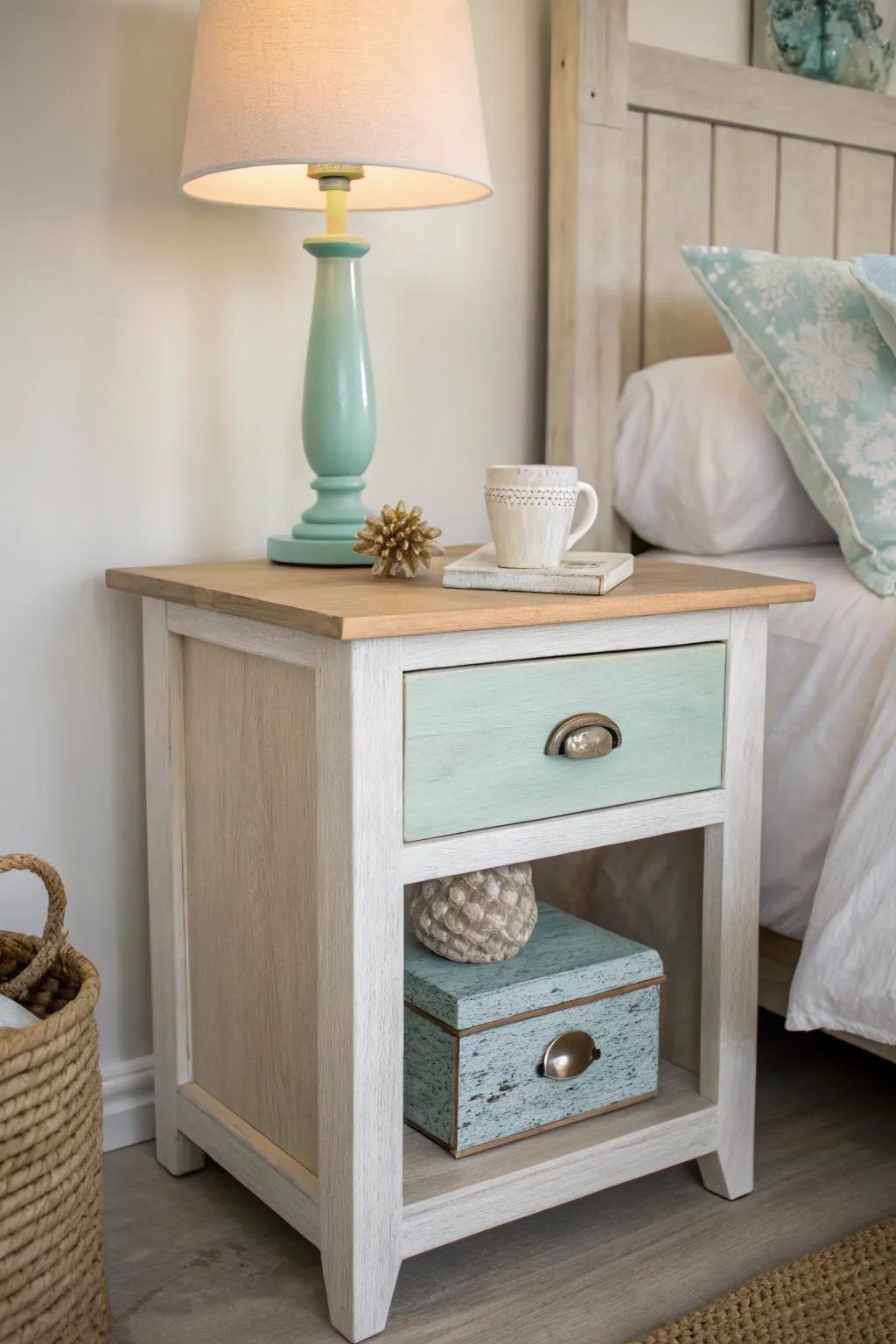 Maximize style and function with compact storage solutions for your coastal nightstand. 🗄️ #SmartStorage #CoastalLiving