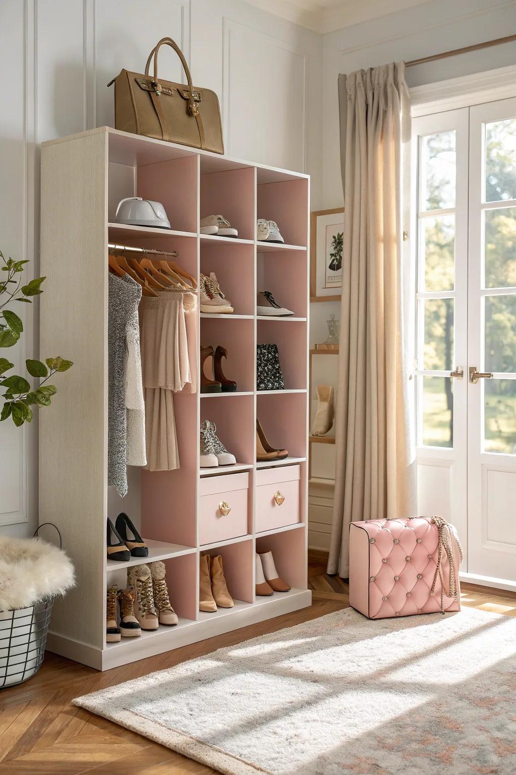 Show off your shoe collection with organized cube storage. 👠 #ShoeStorage #FashionOrganization